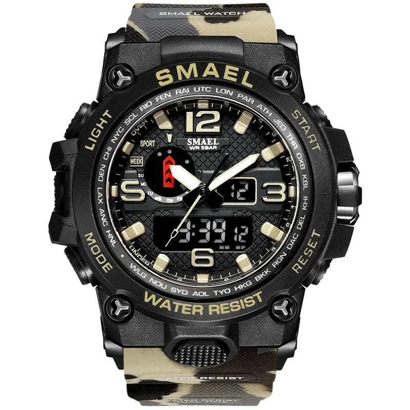 Men’s Military Sport Watch - 50M Waterproof LED Quartz Clock, Shock Resistant, Chronograph, Relogio Masculino