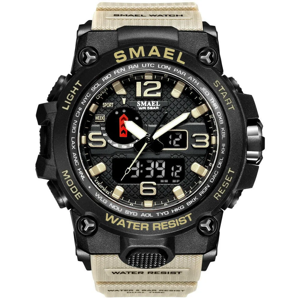 Men’s Military Sport Watch - 50M Waterproof LED Quartz Clock, Shock Resistant, Chronograph, Relogio Masculino