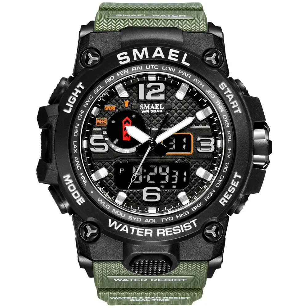 Men’s Military Sport Watch - 50M Waterproof LED Quartz Clock, Shock Resistant, Chronograph, Relogio Masculino