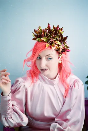 Metallic Chrome Gold Bronze iridescent Origami Crown / Headdress