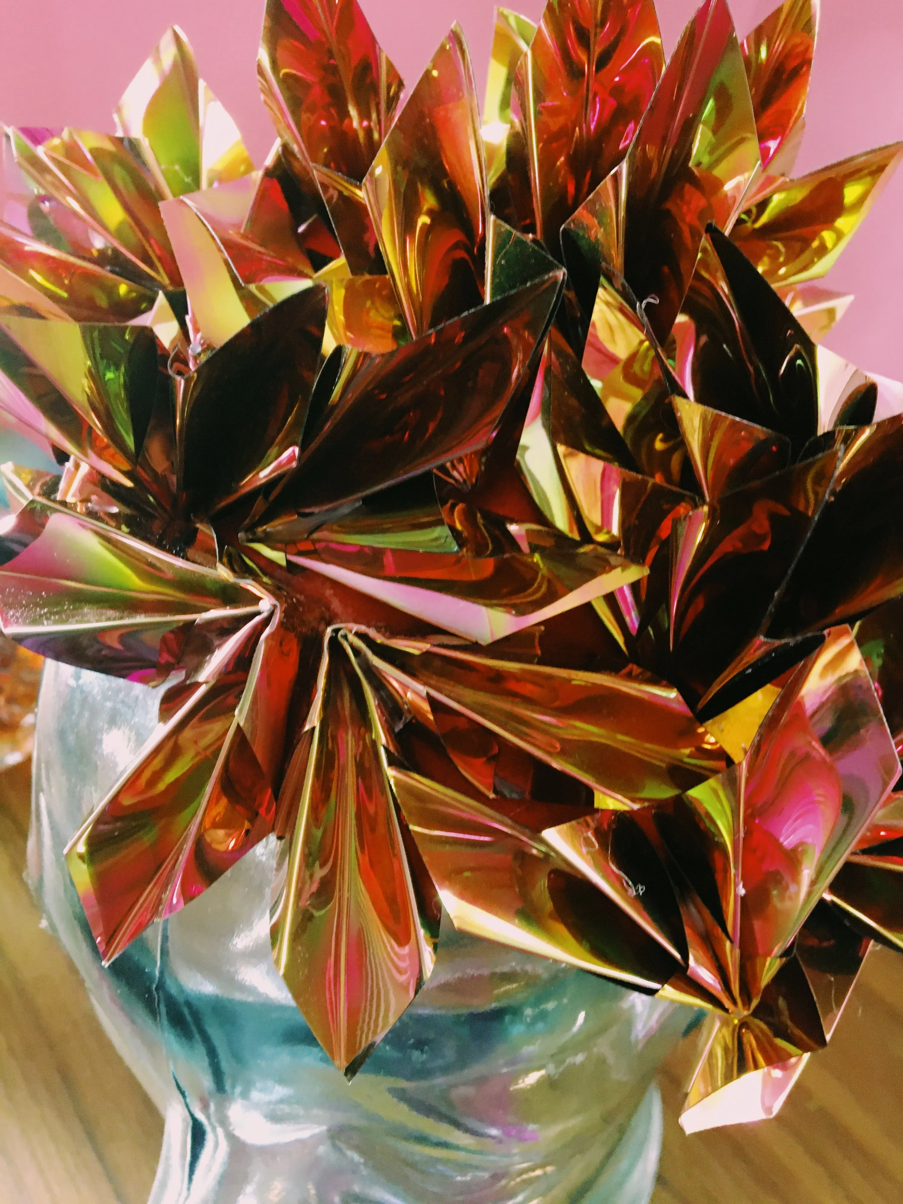 Metallic Chrome Gold Bronze iridescent Origami Crown / Headdress