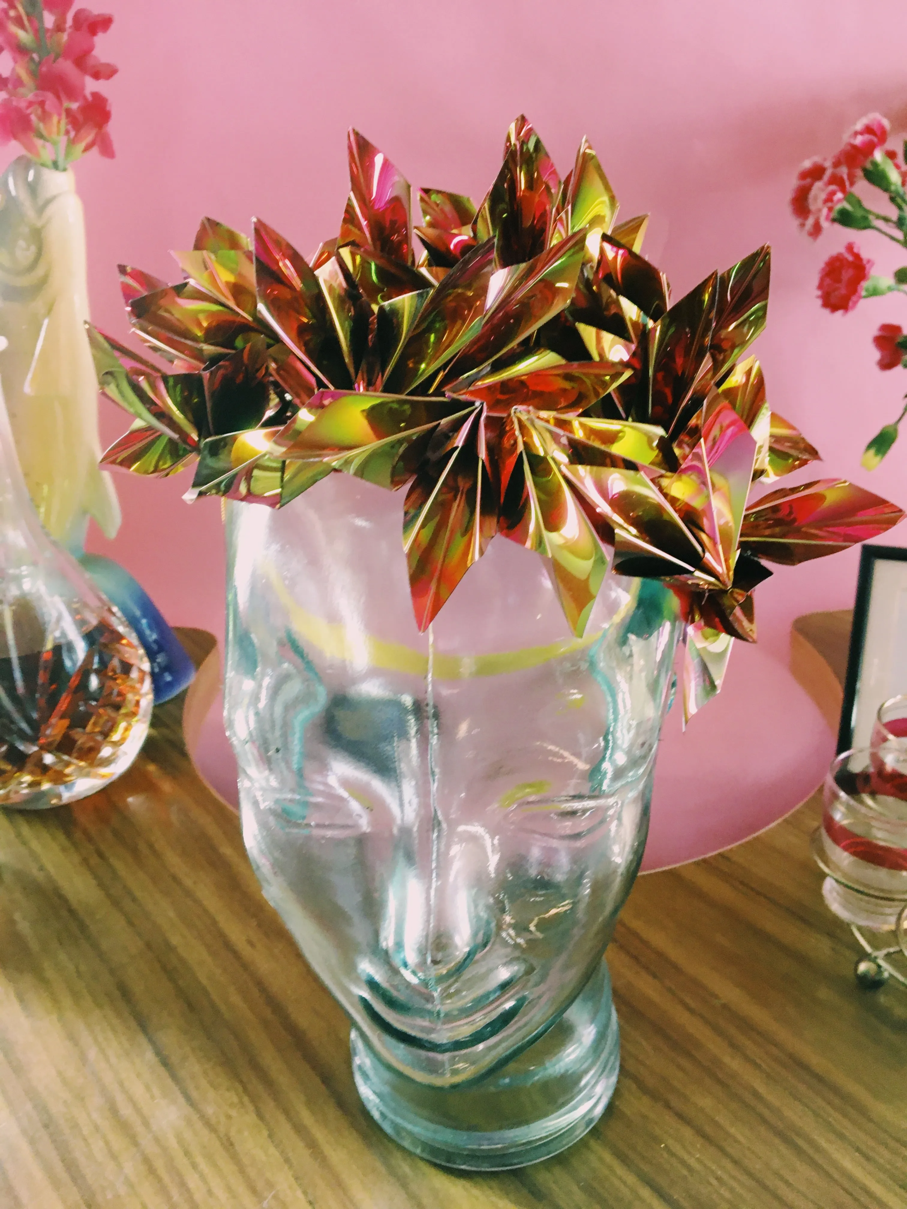 Metallic Chrome Gold Bronze iridescent Origami Crown / Headdress