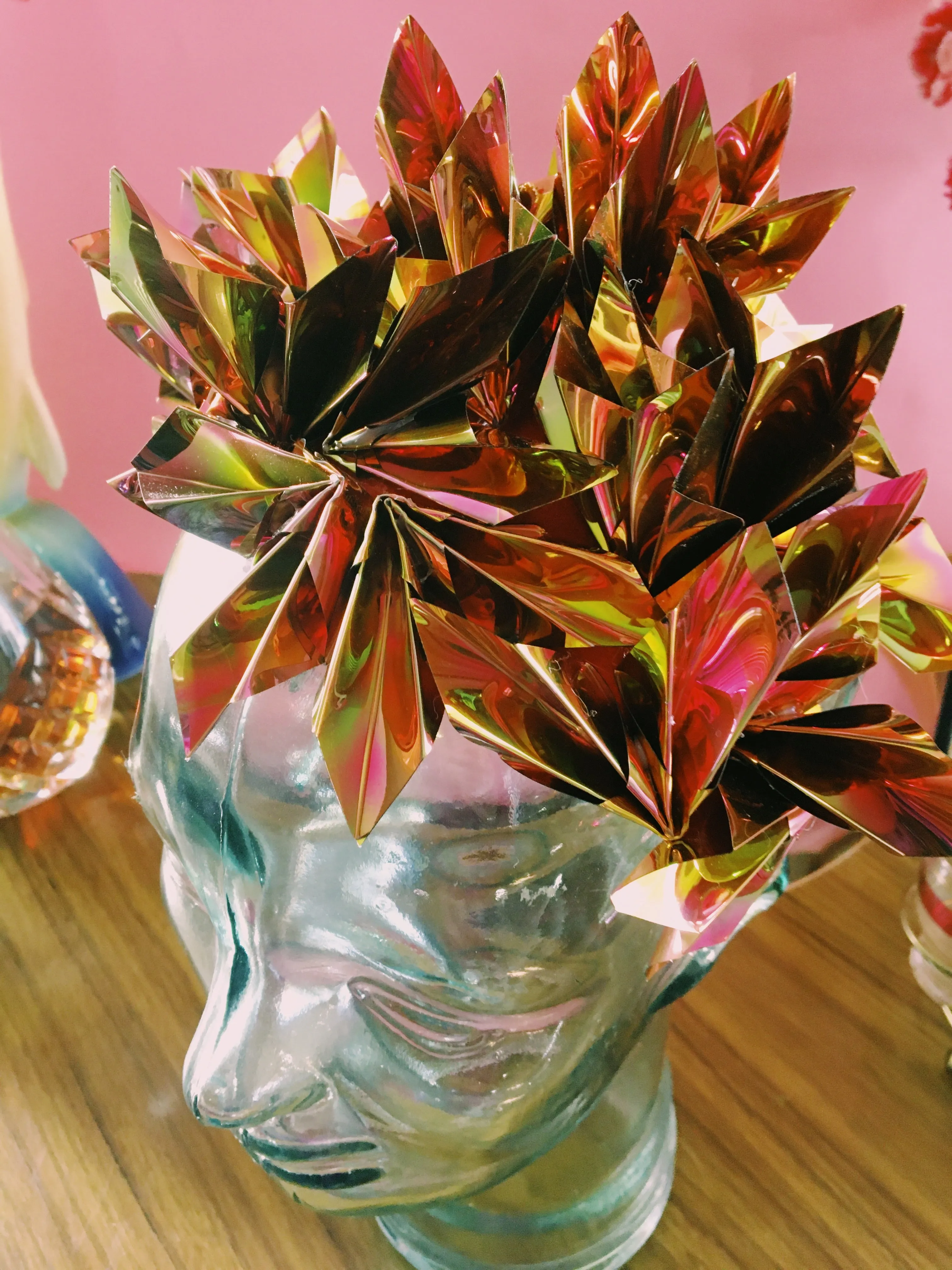 Metallic Chrome Gold Bronze iridescent Origami Crown / Headdress