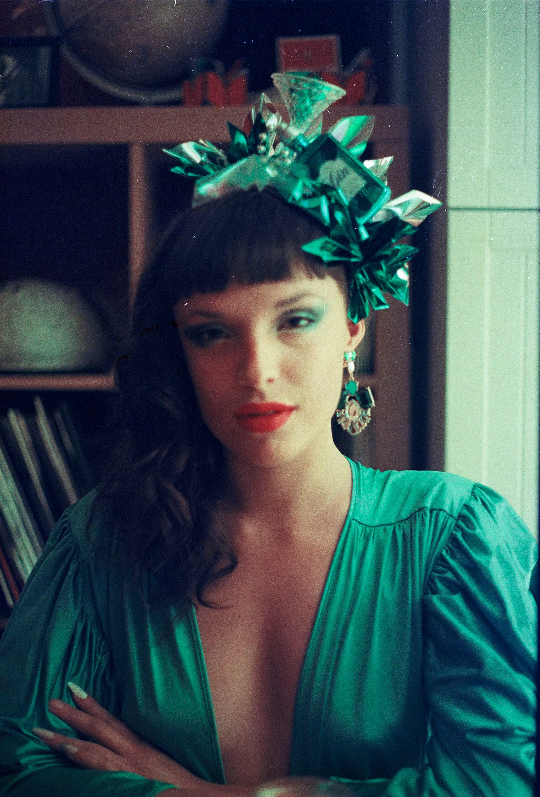 Metallic Chrome Mint and Aqua Christmas Gin and Tonic Novelty Crown