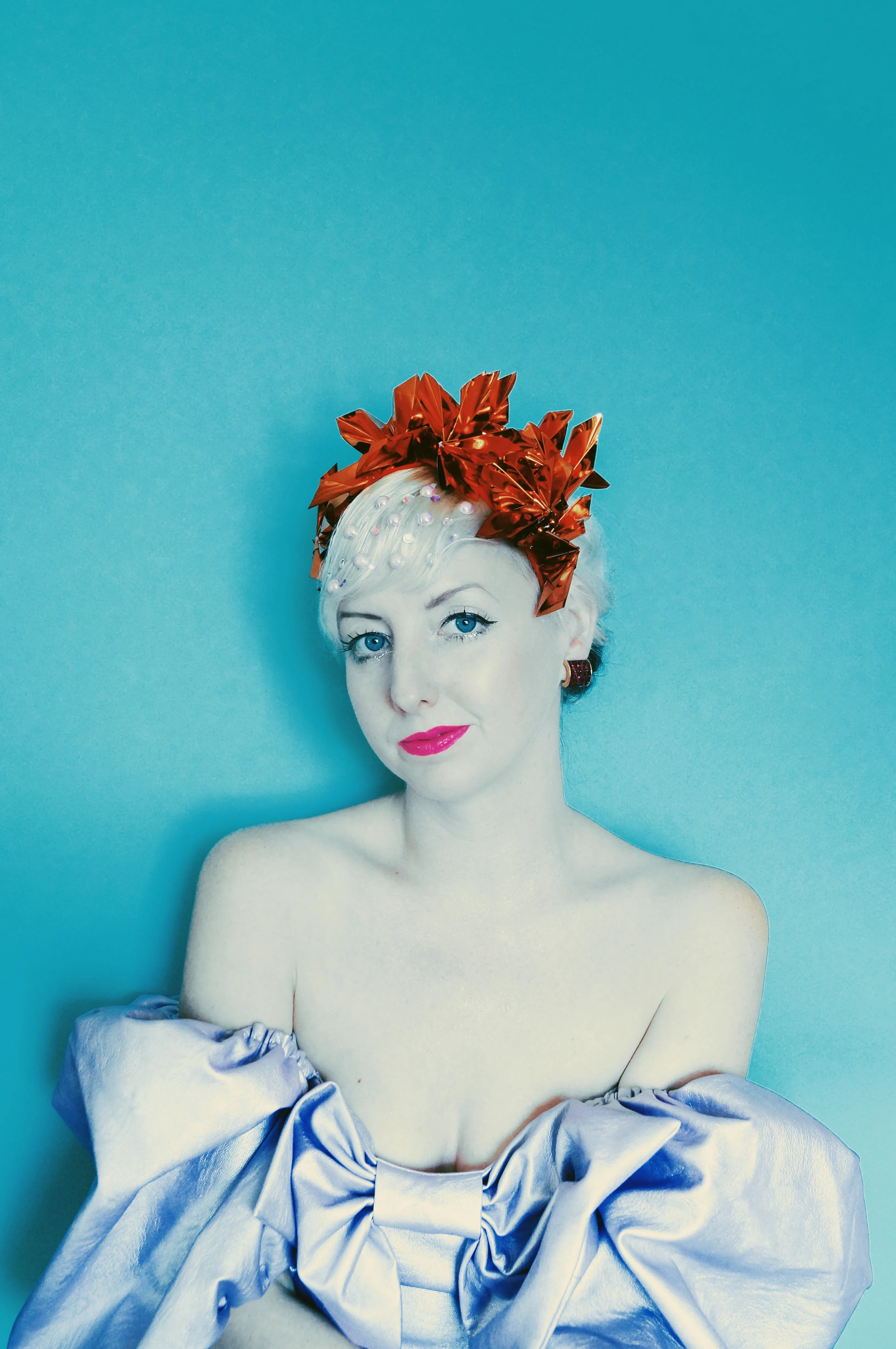 Metallic Orange Origami Crown / Headdress / Christmas / NYE