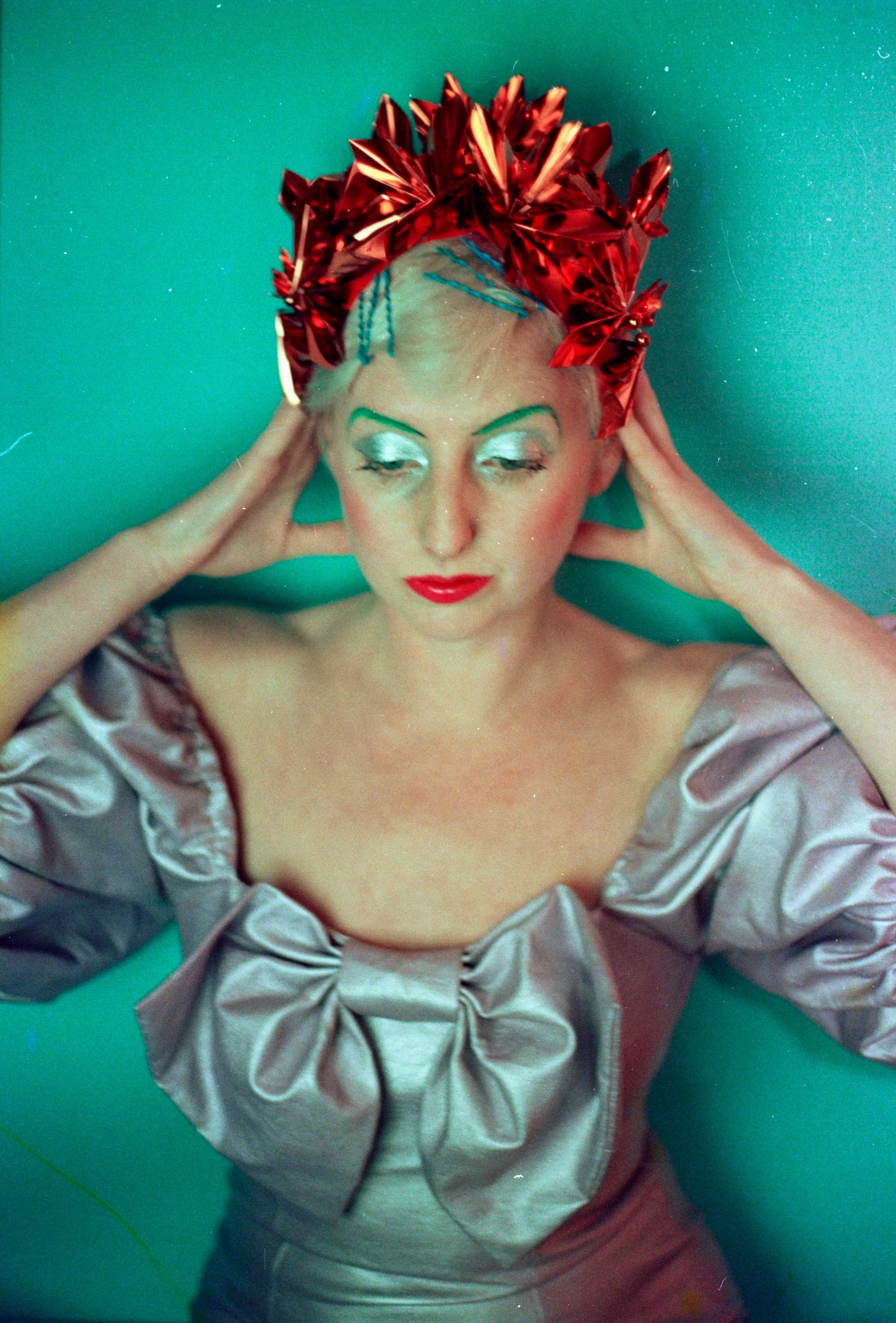 Metallic Orange Origami Crown / Headdress / Christmas / NYE