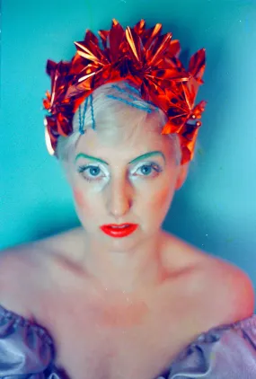Metallic Orange Origami Crown / Headdress / Christmas / NYE