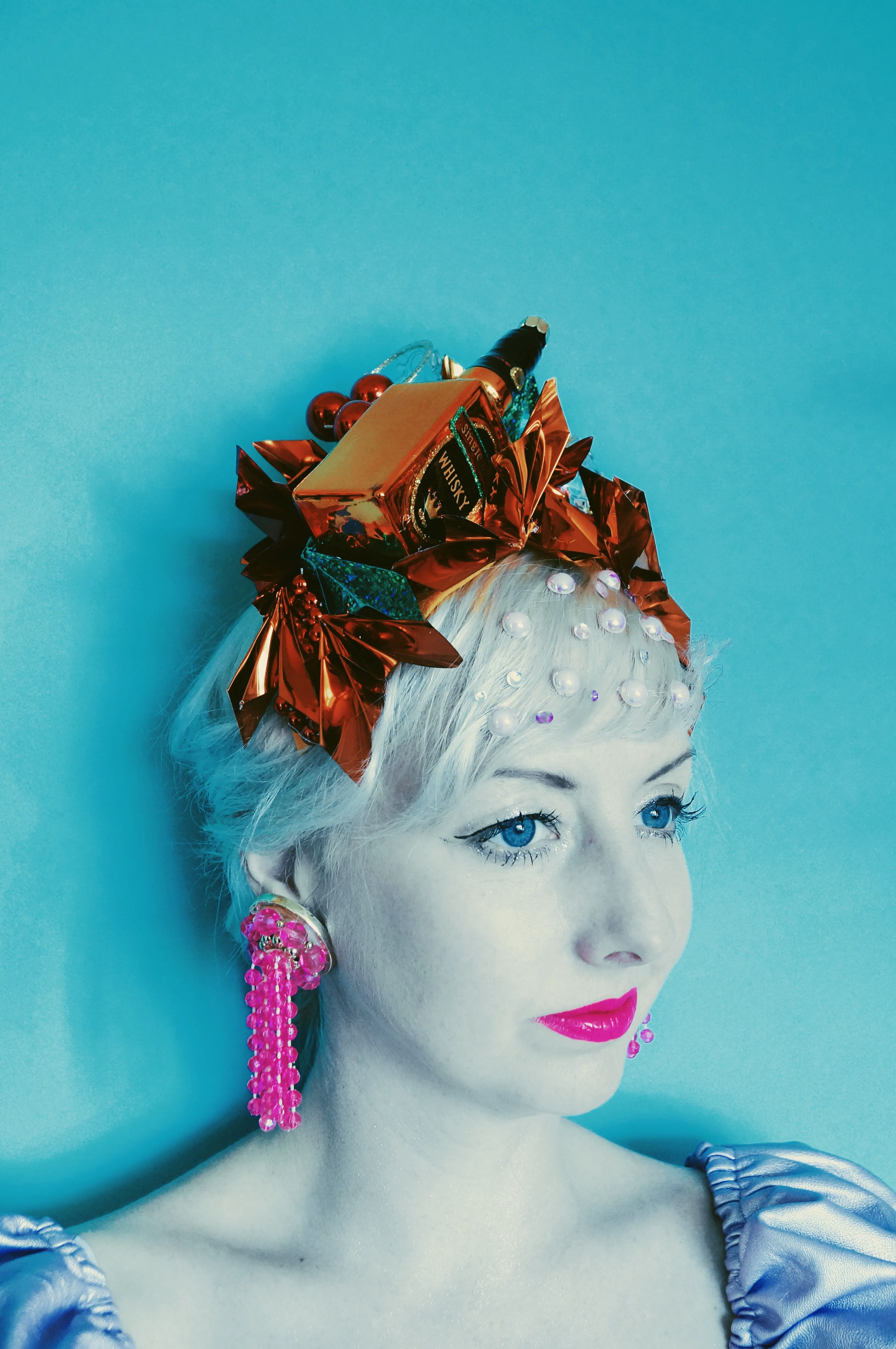 Metallic Orange Whiskey Glasses Origami Crown / Headdress / Christmas / NYE