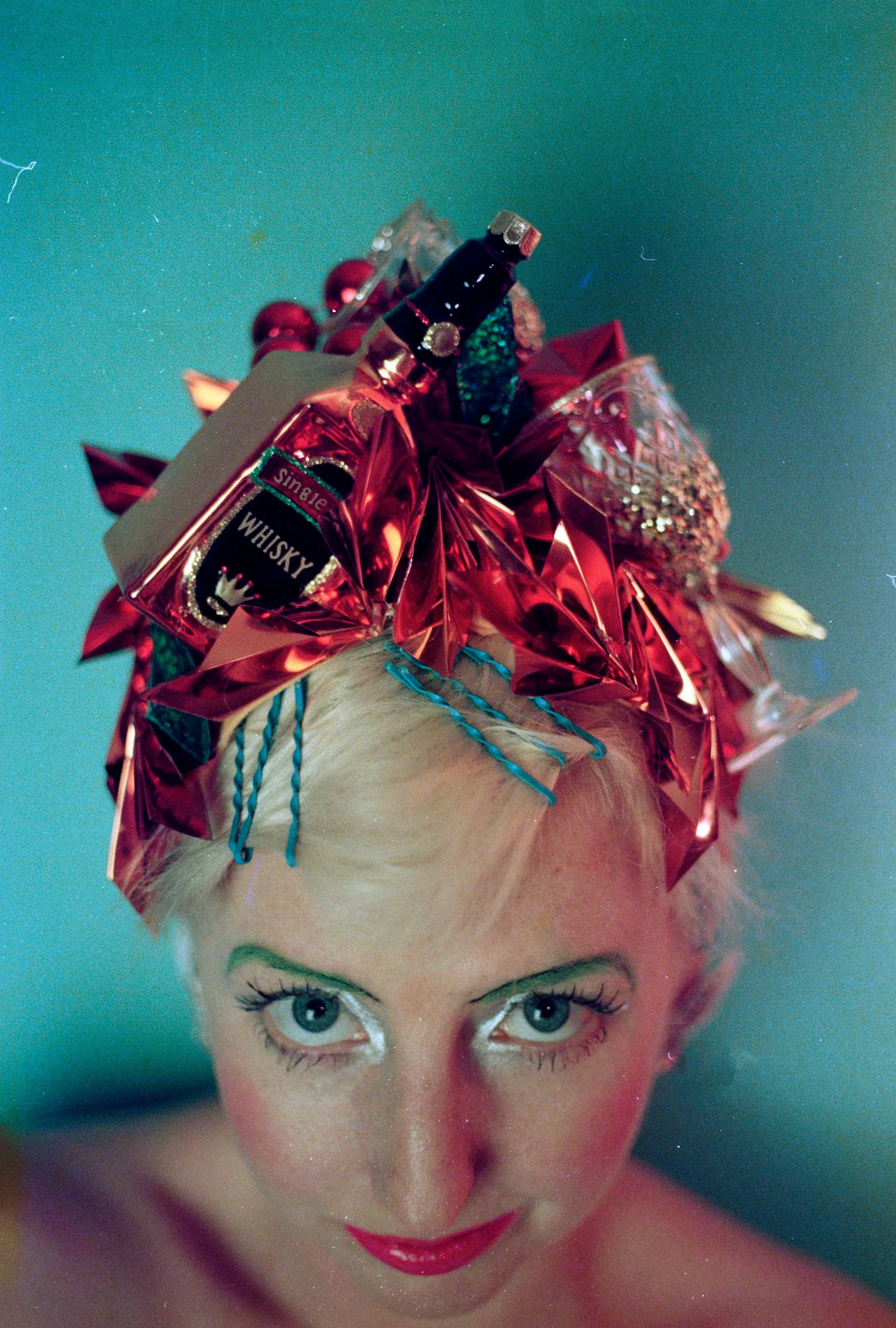 Metallic Orange Whiskey Glasses Origami Crown / Headdress / Christmas / NYE