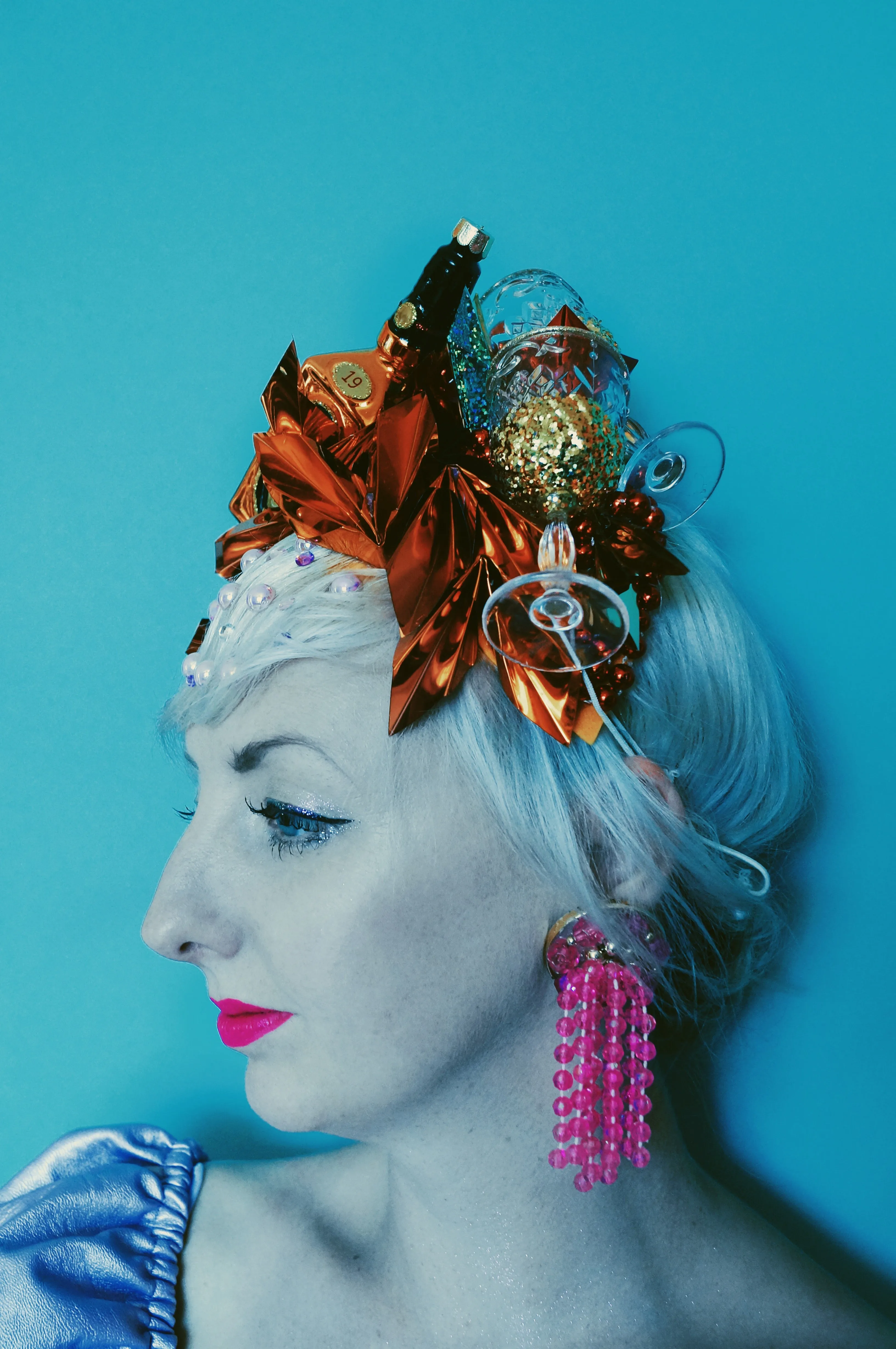 Metallic Orange Whiskey Glasses Origami Crown / Headdress / Christmas / NYE