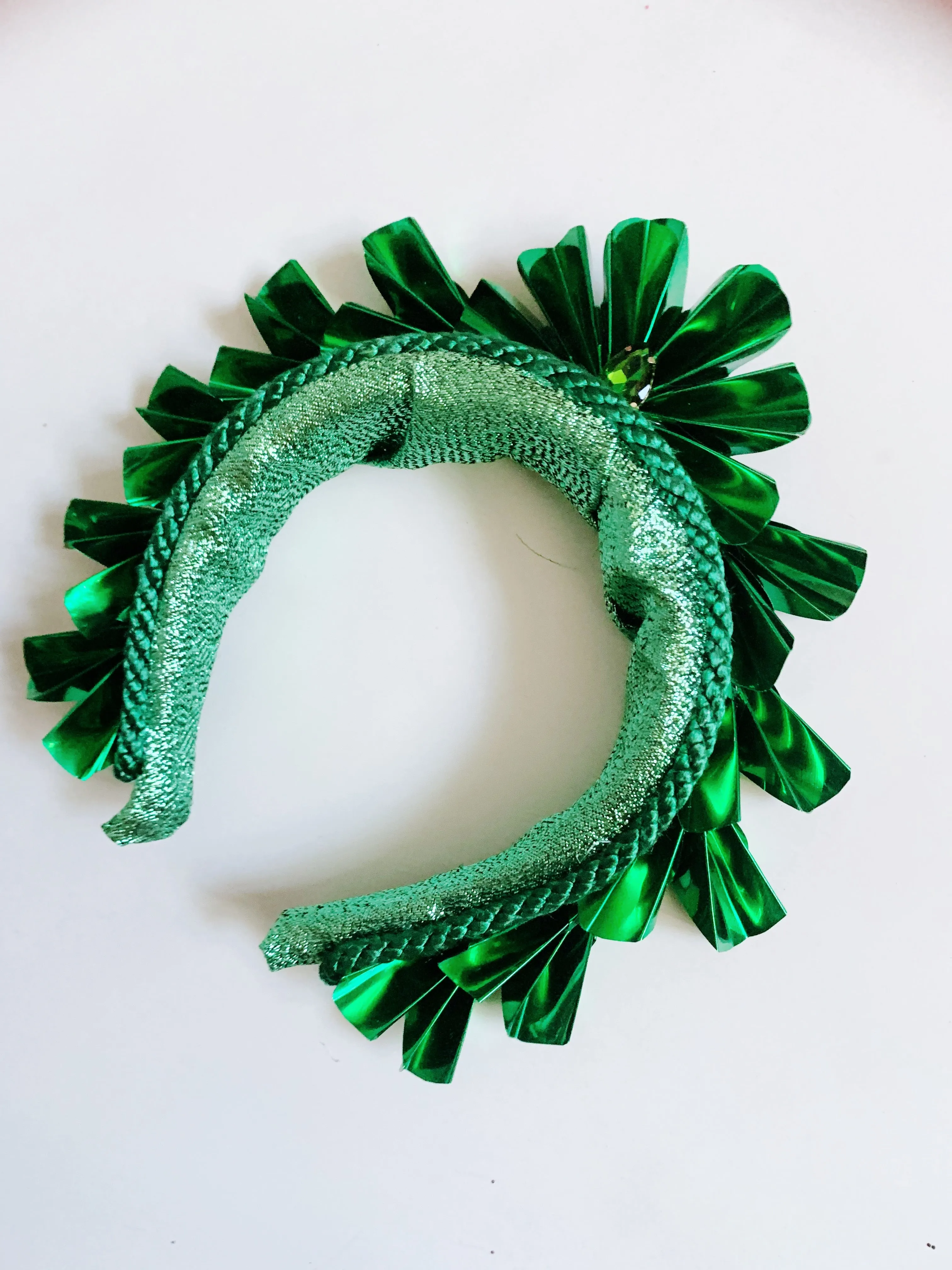 Metallic Origami Crown GREEN