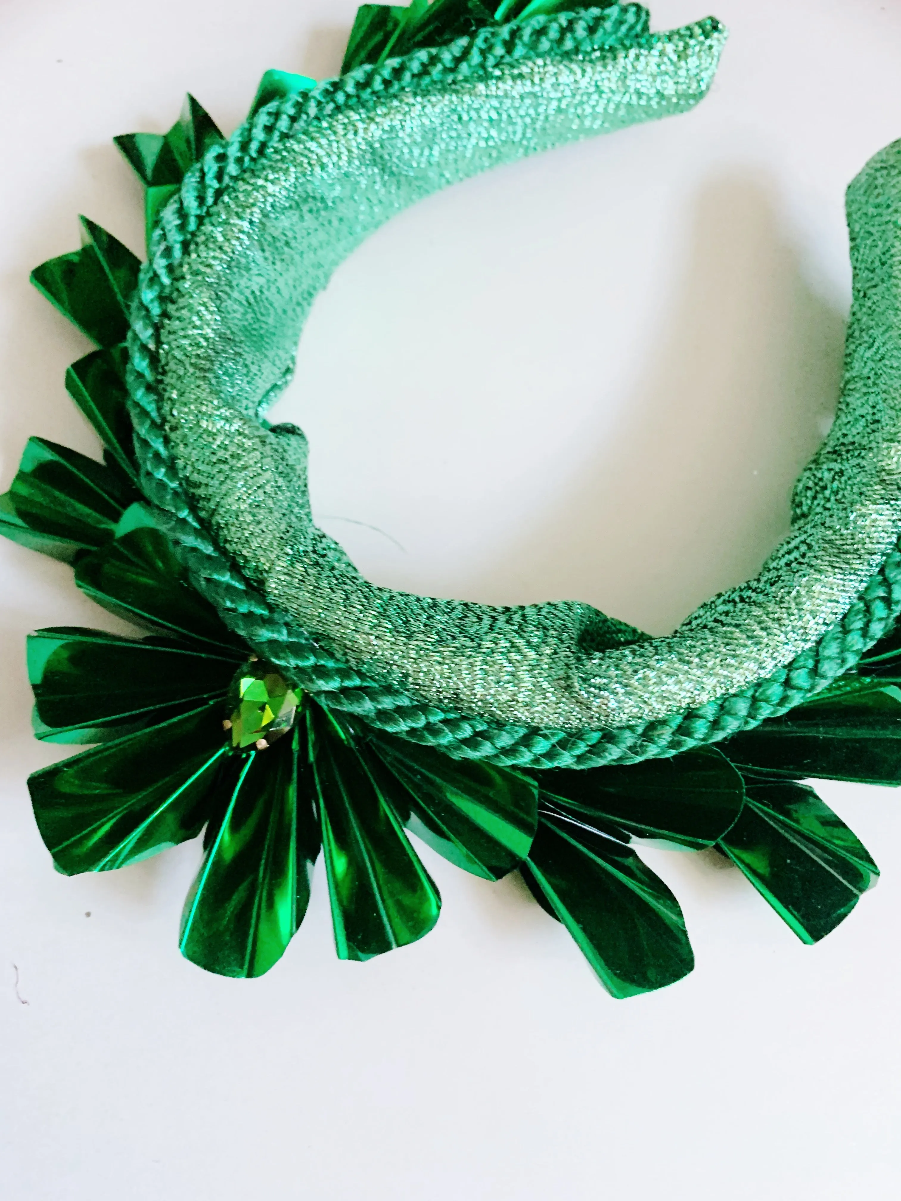 Metallic Origami Crown GREEN