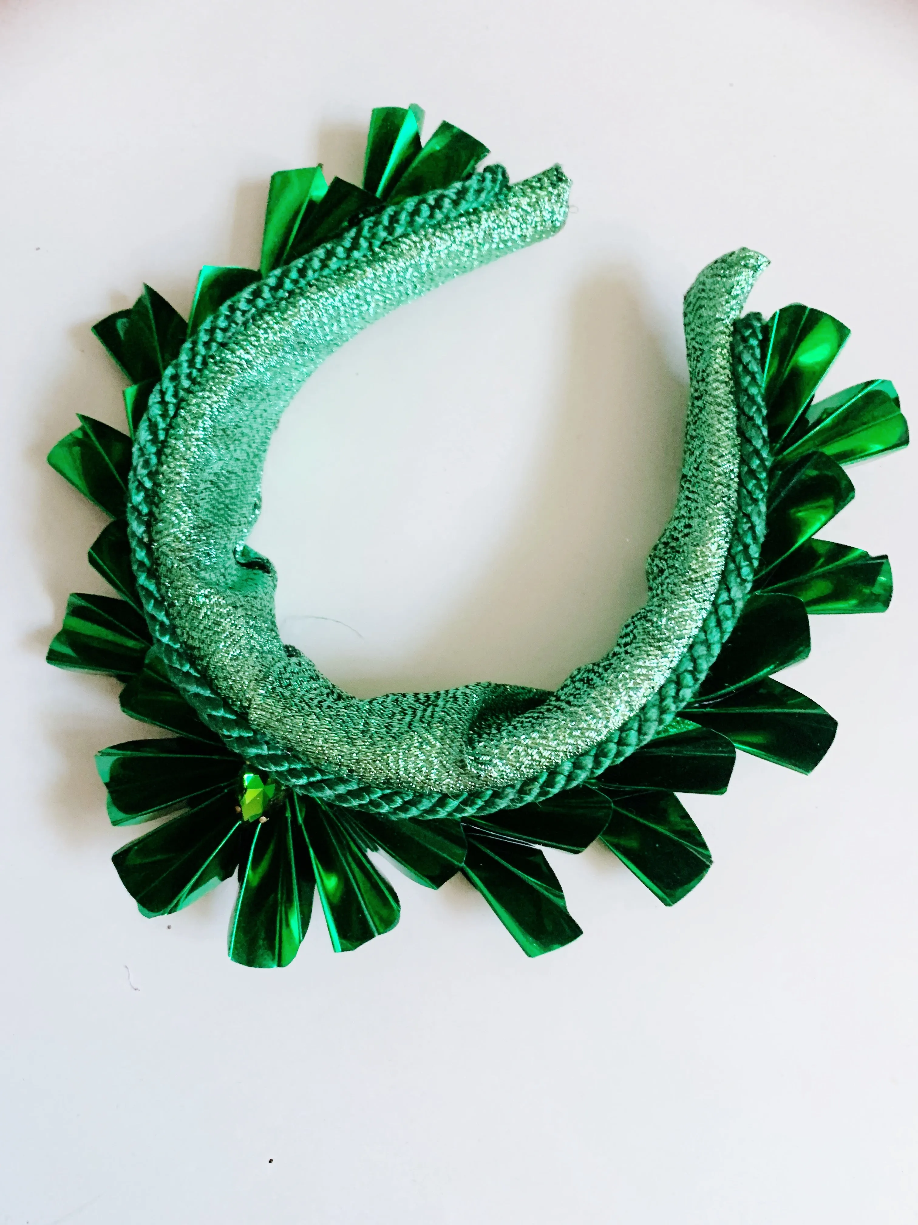 Metallic Origami Crown GREEN
