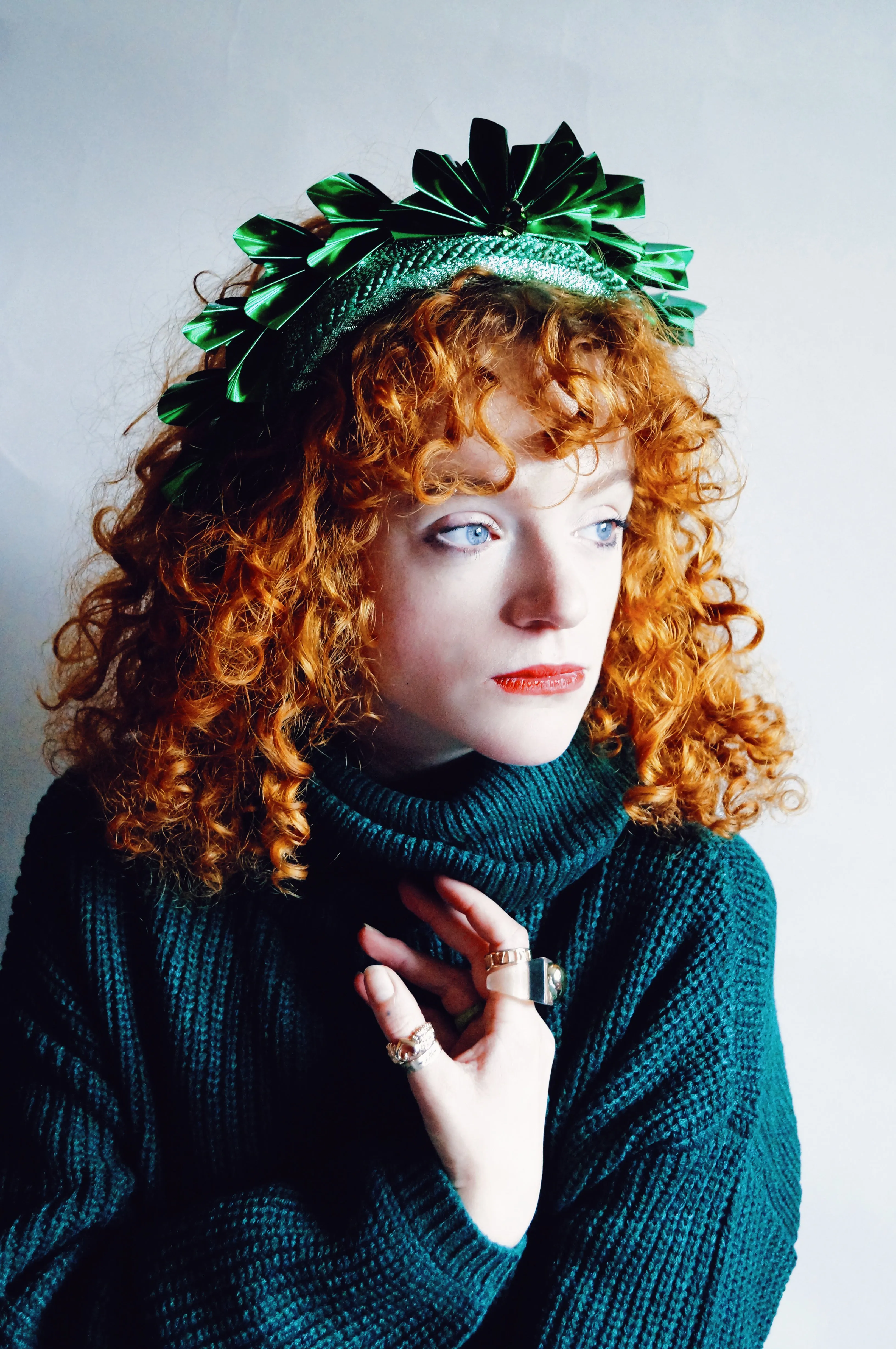 Metallic Origami Crown GREEN