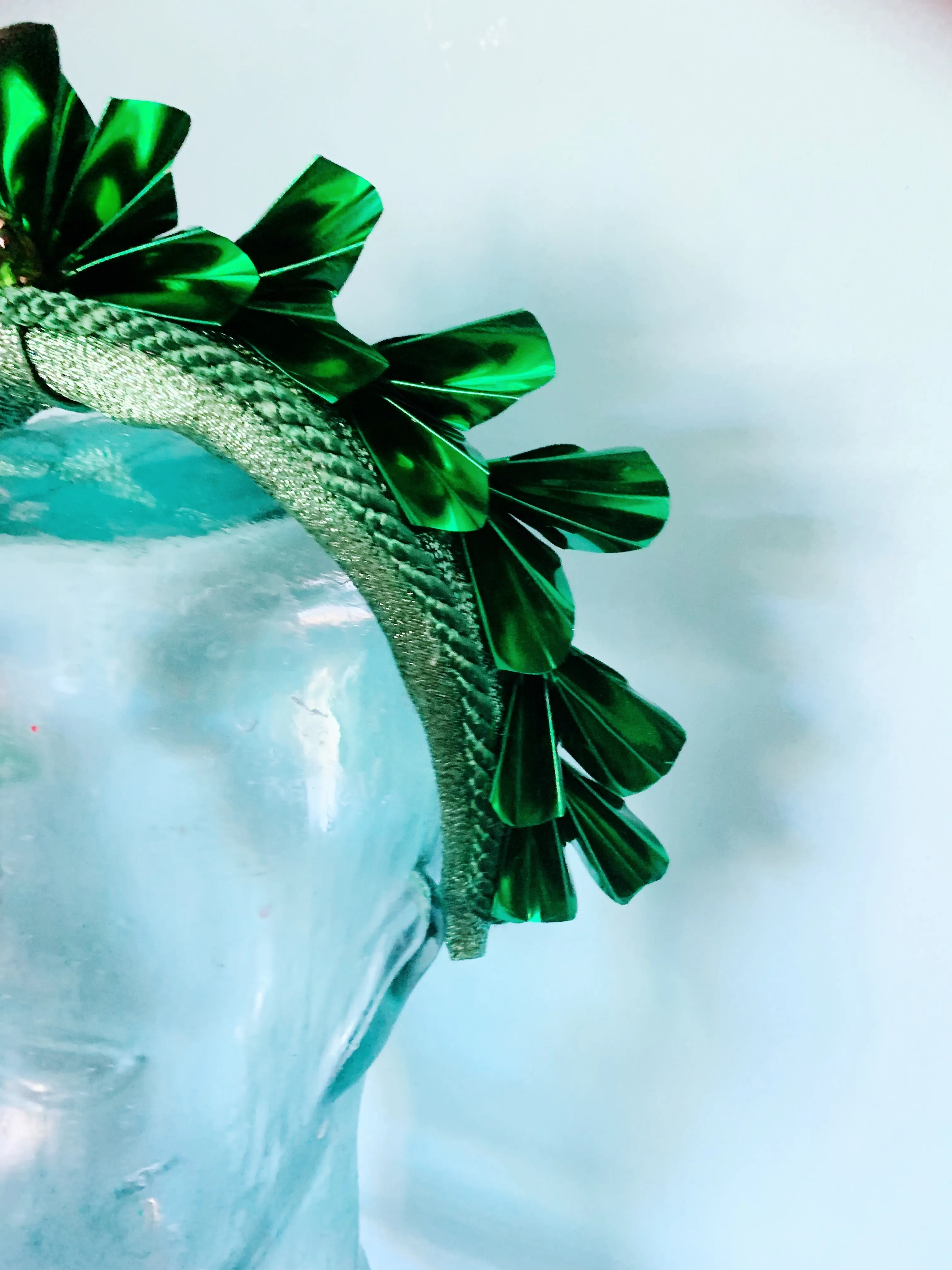 Metallic Origami Crown GREEN