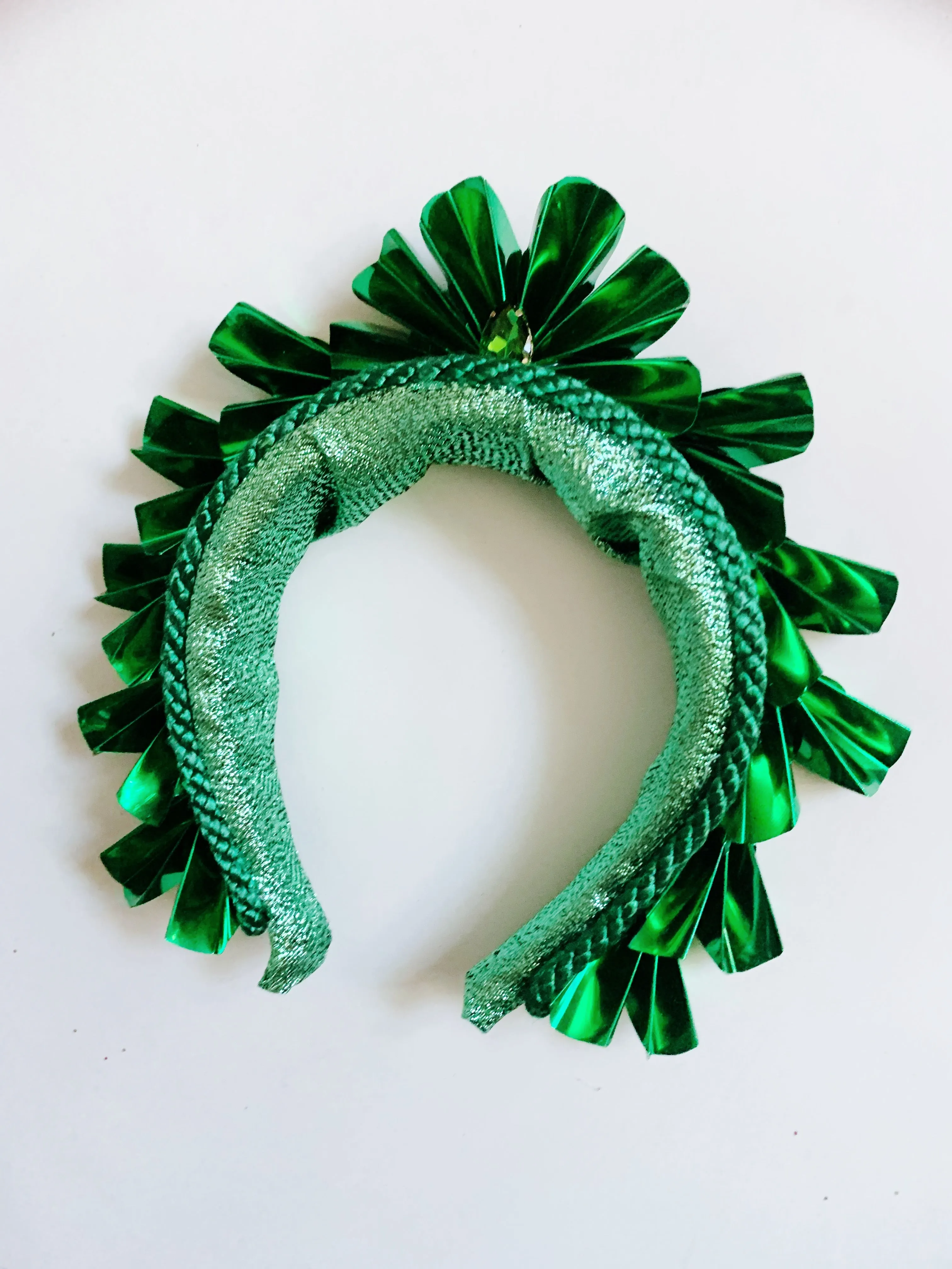 Metallic Origami Crown GREEN