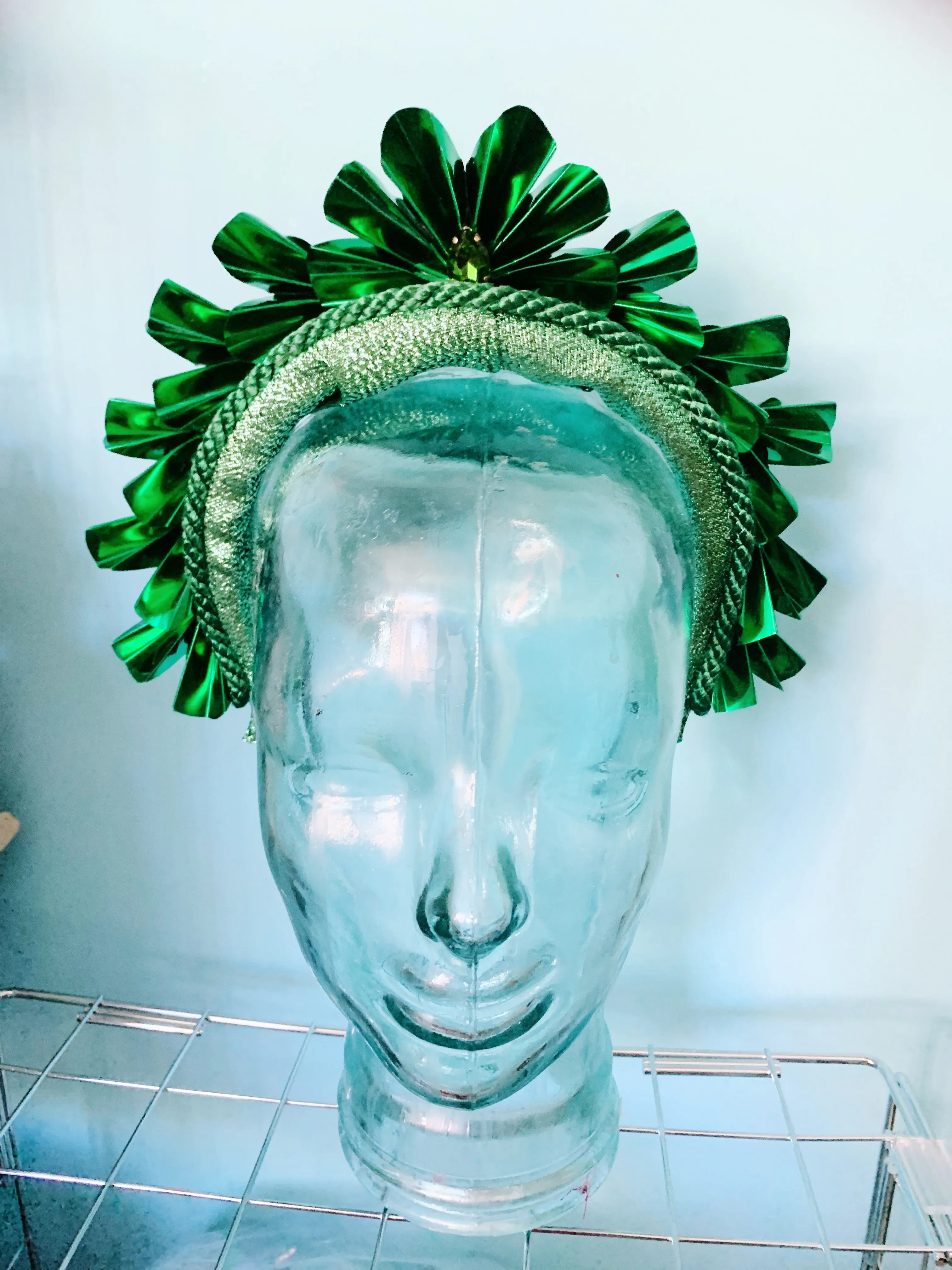 Metallic Origami Crown GREEN