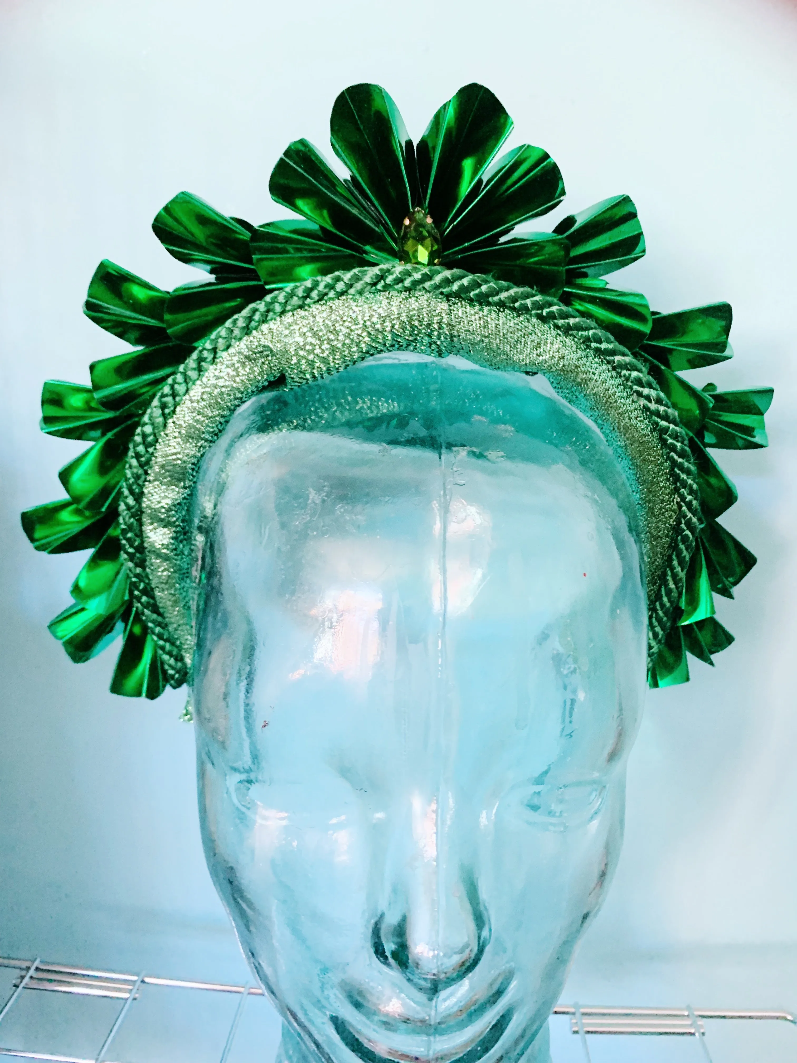 Metallic Origami Crown GREEN