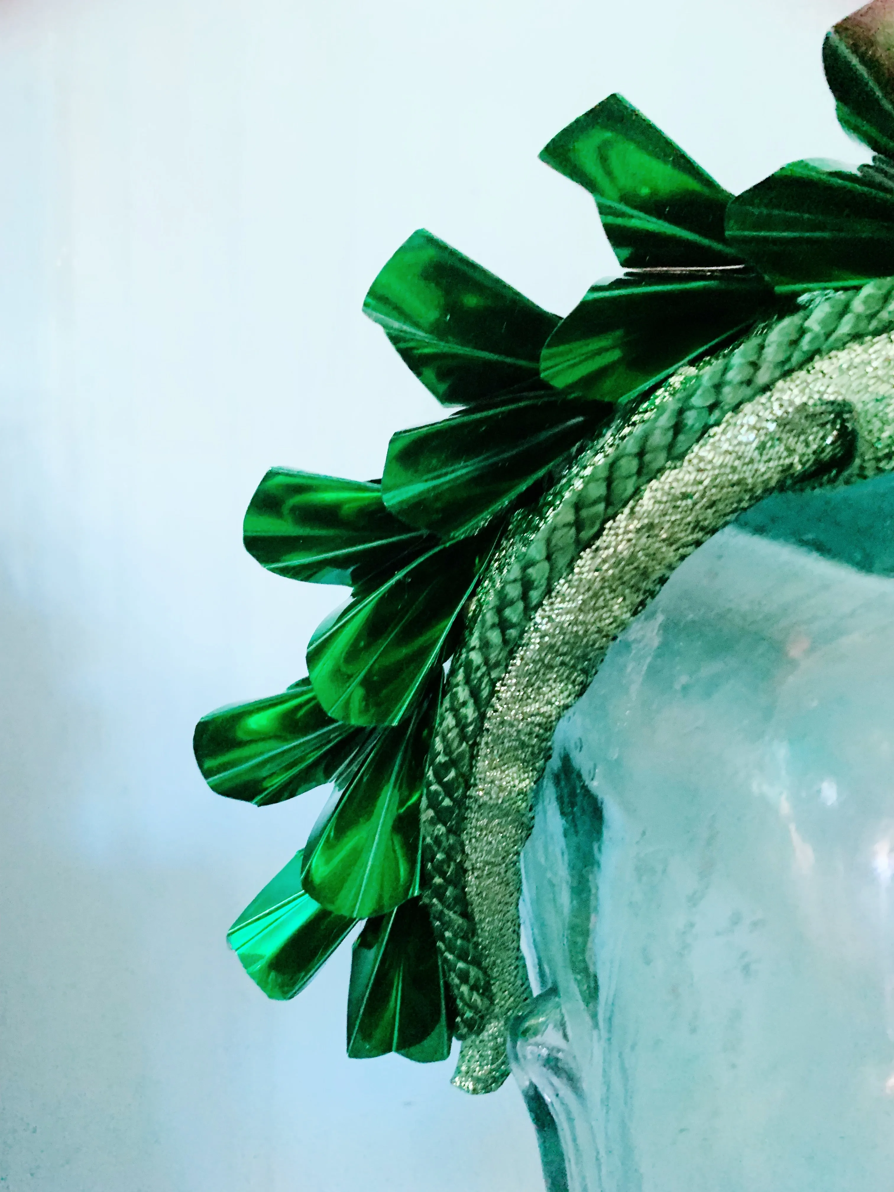 Metallic Origami Crown GREEN