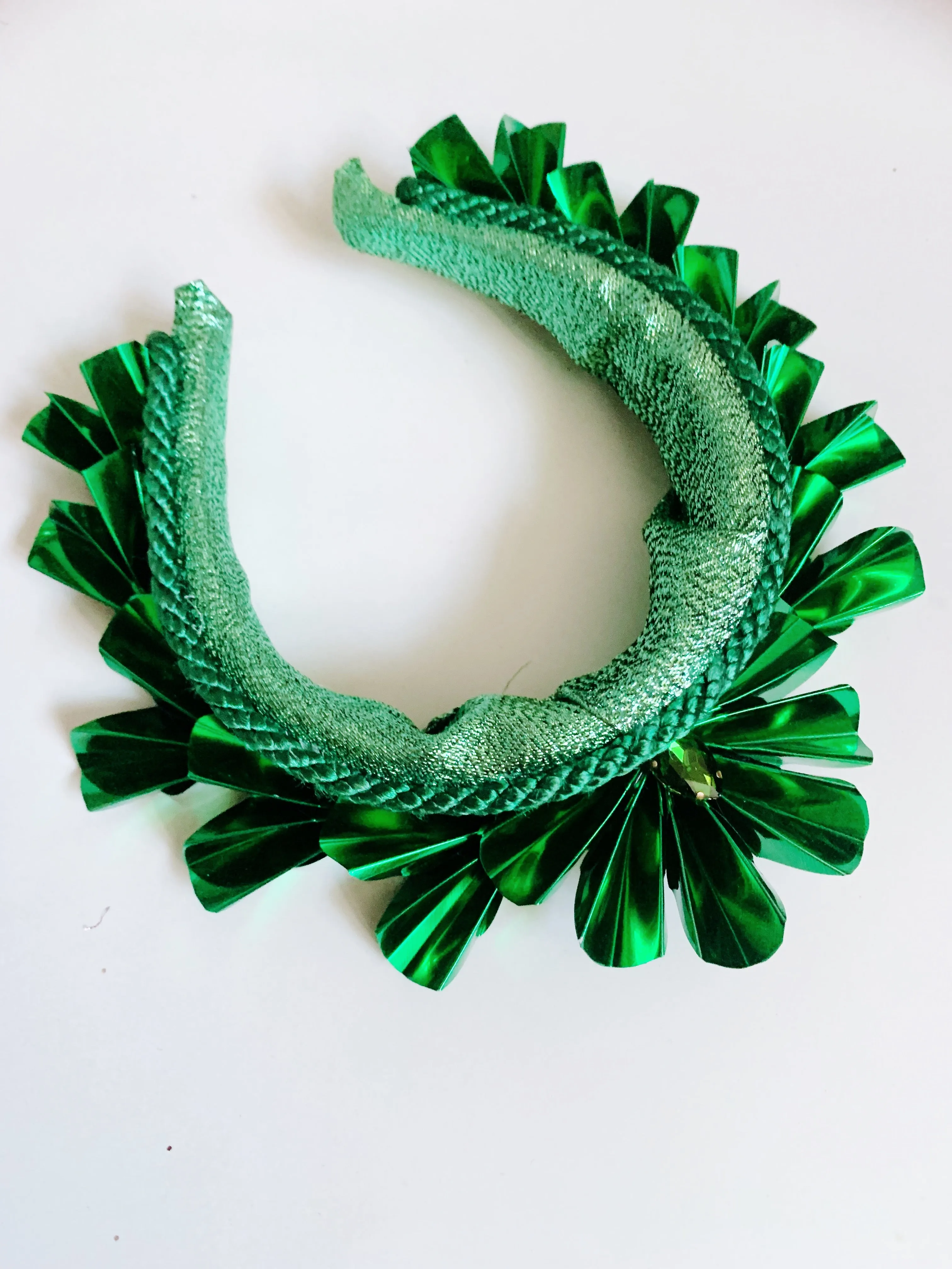 Metallic Origami Crown GREEN