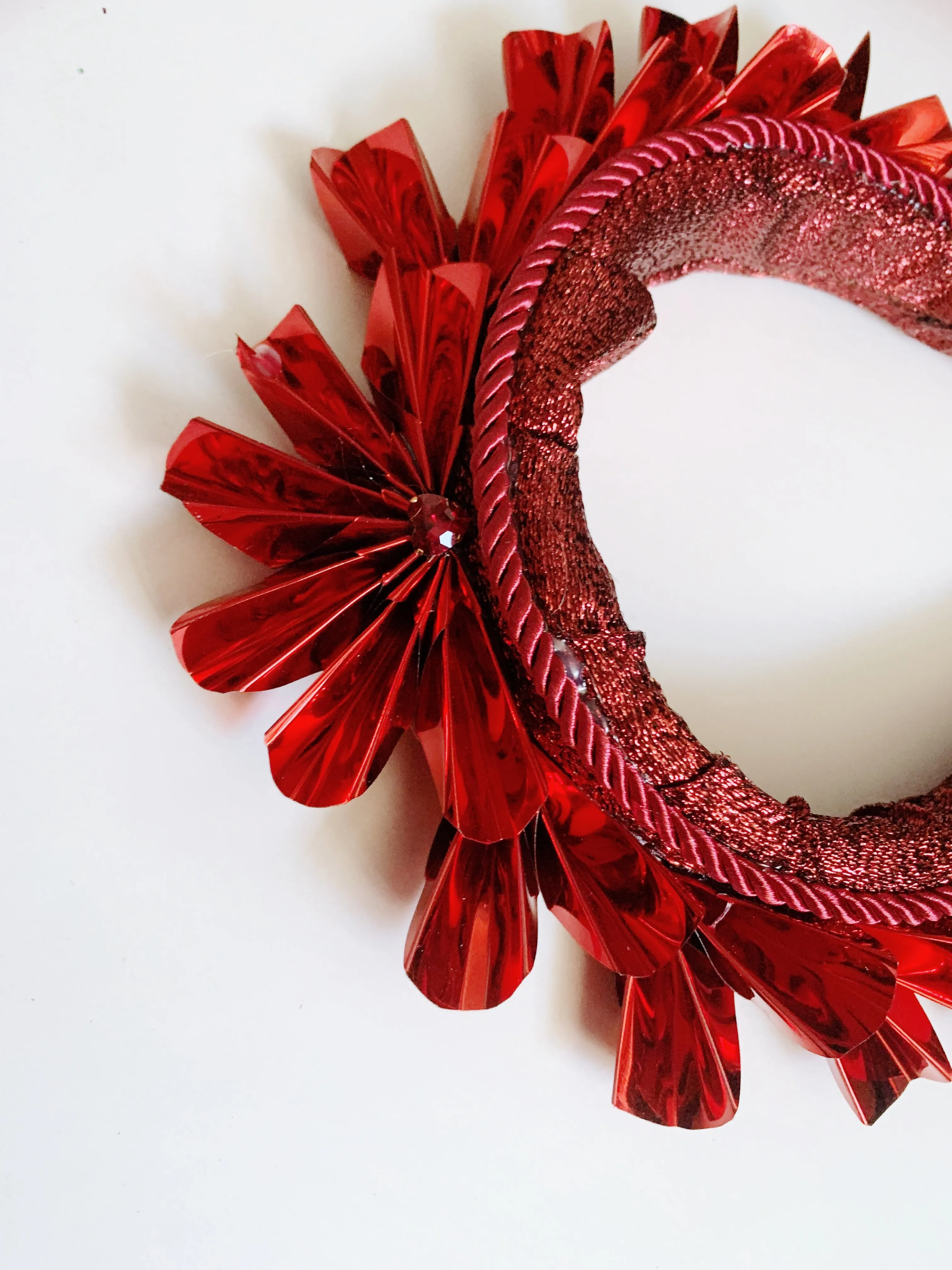 Metallic Origami Crown Red
