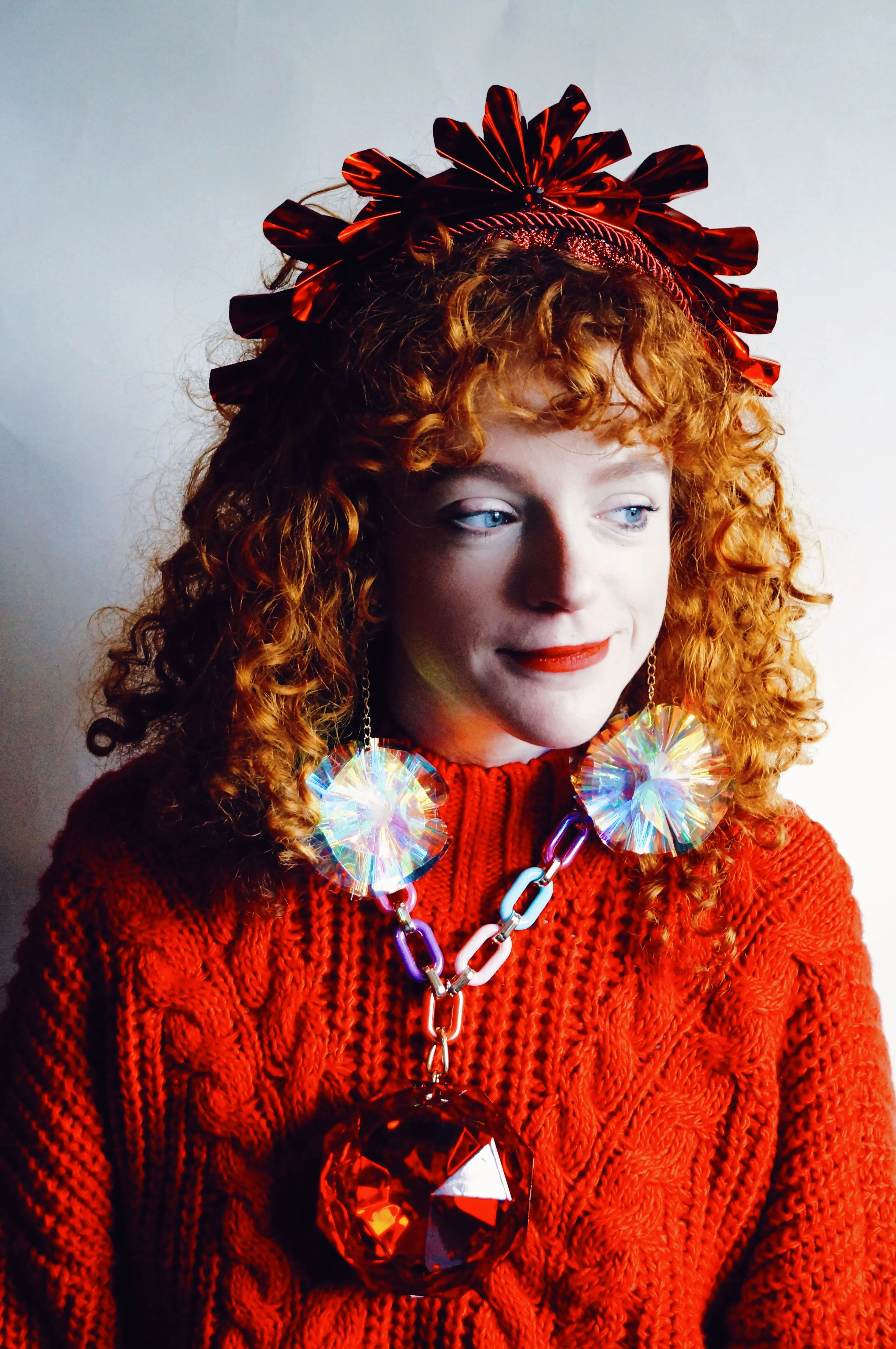 Metallic Origami Crown Red