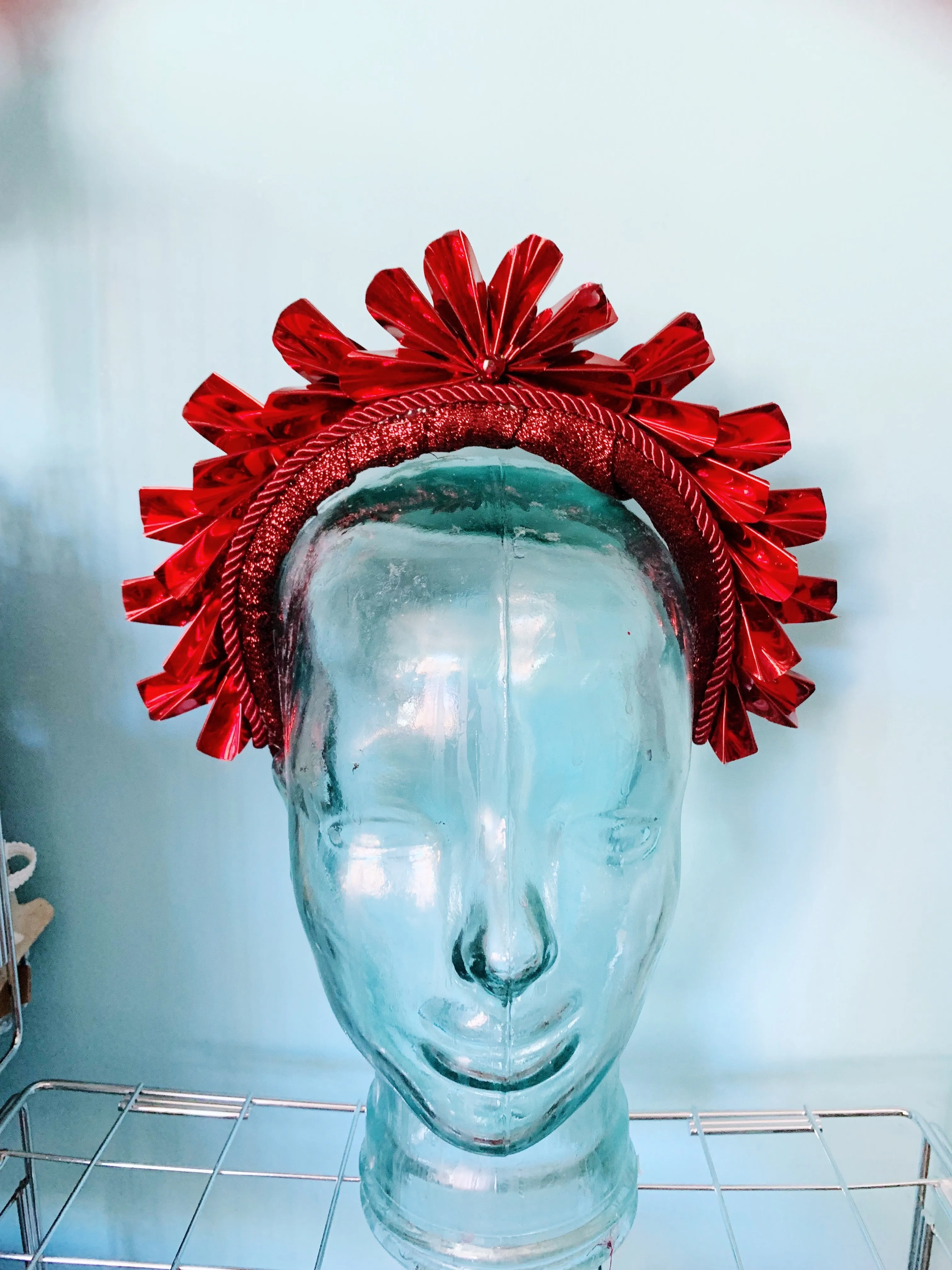 Metallic Origami Crown Red