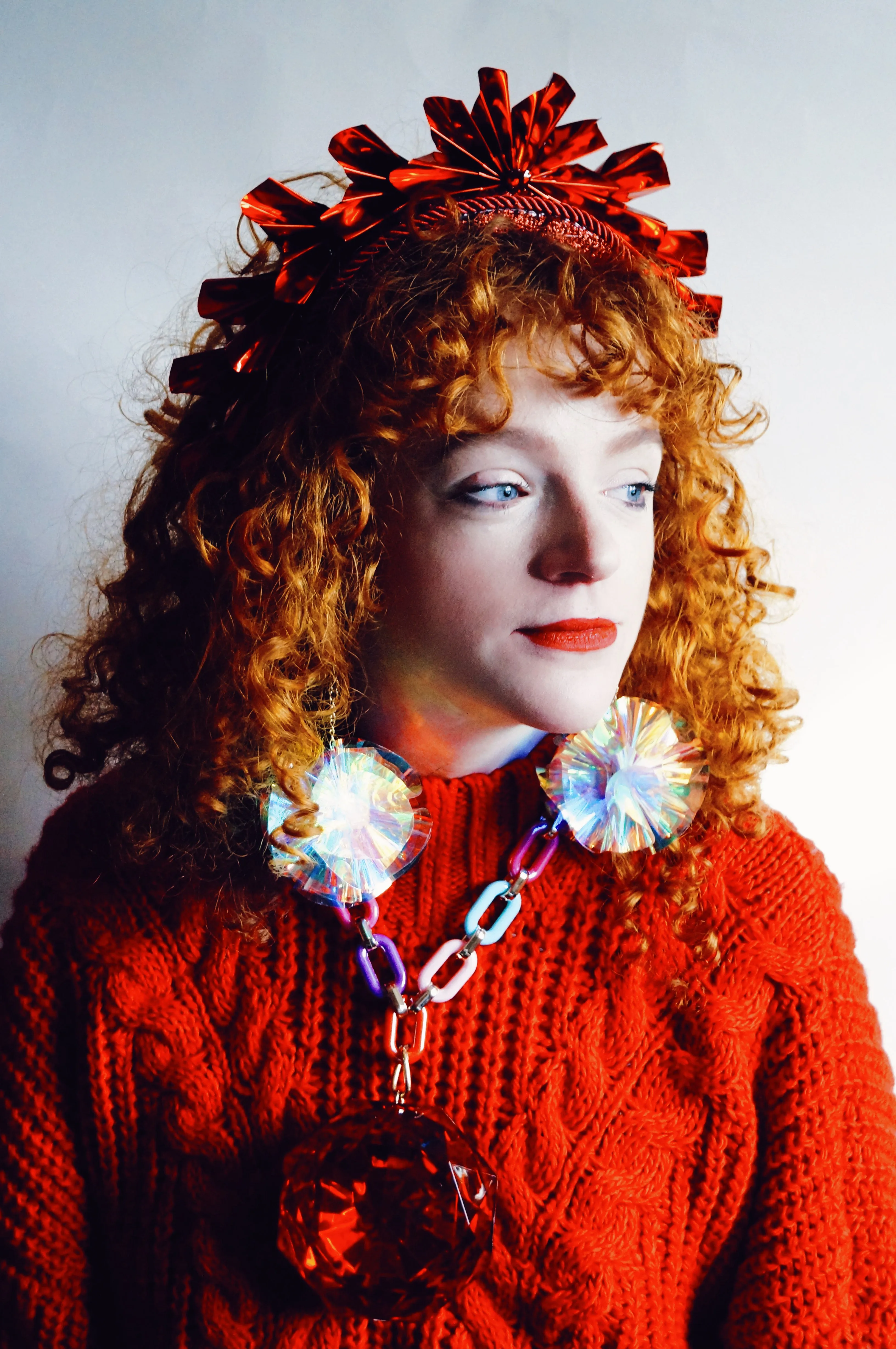 Metallic Origami Crown Red