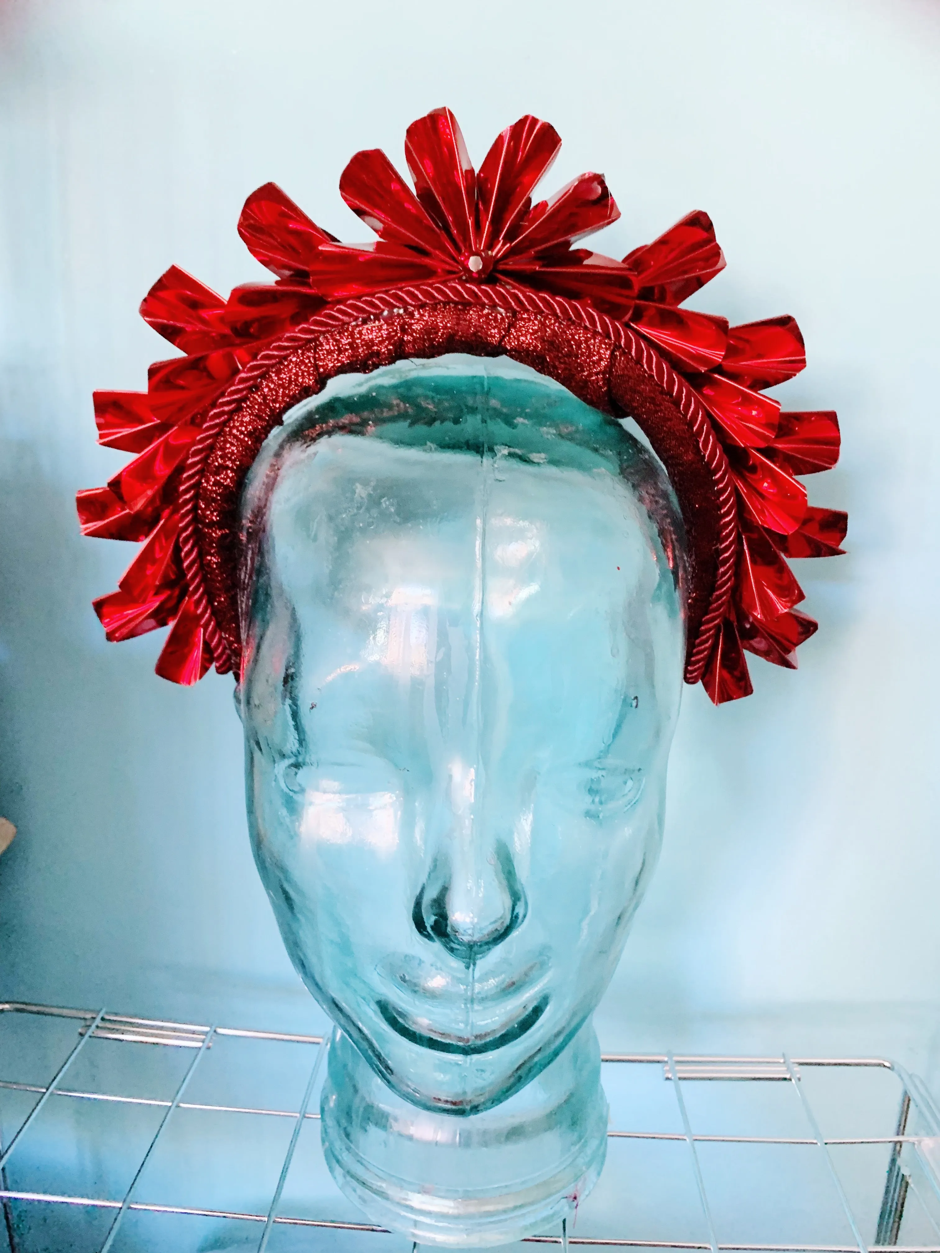 Metallic Origami Crown Red