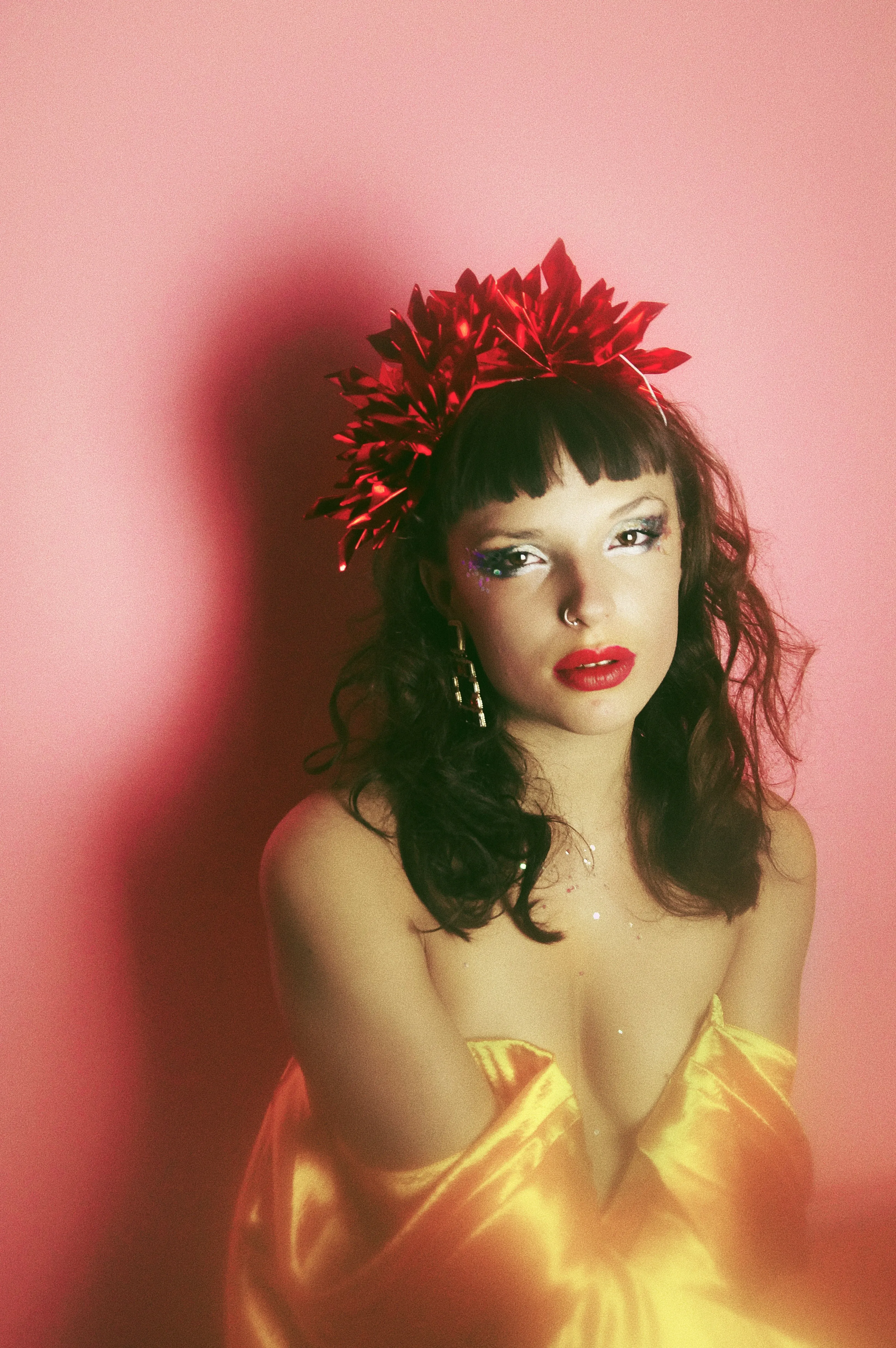Metallic RED Origami Crown / Headdress / Christmas / NYE