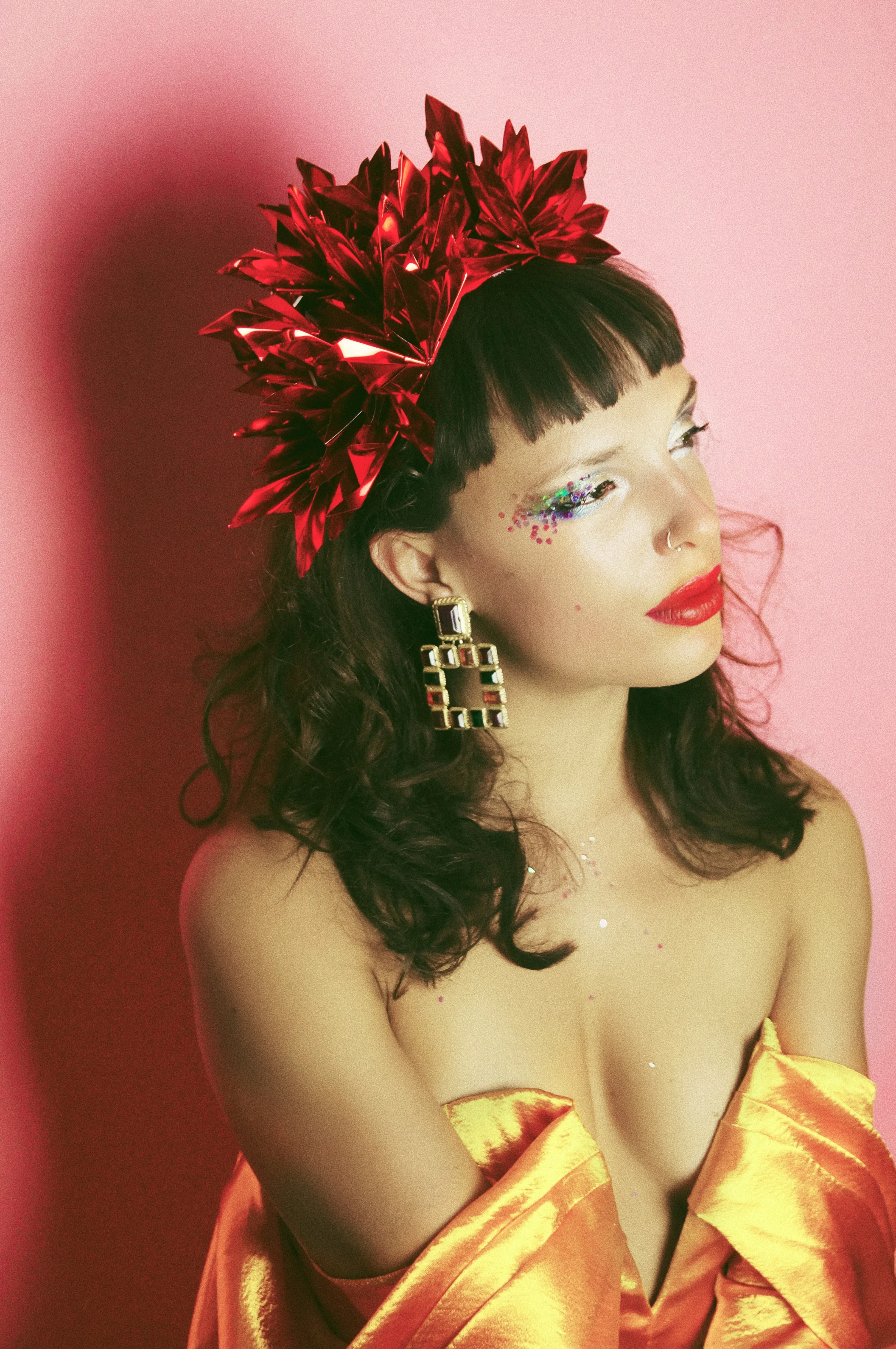 Metallic RED Origami Crown / Headdress / Christmas / NYE