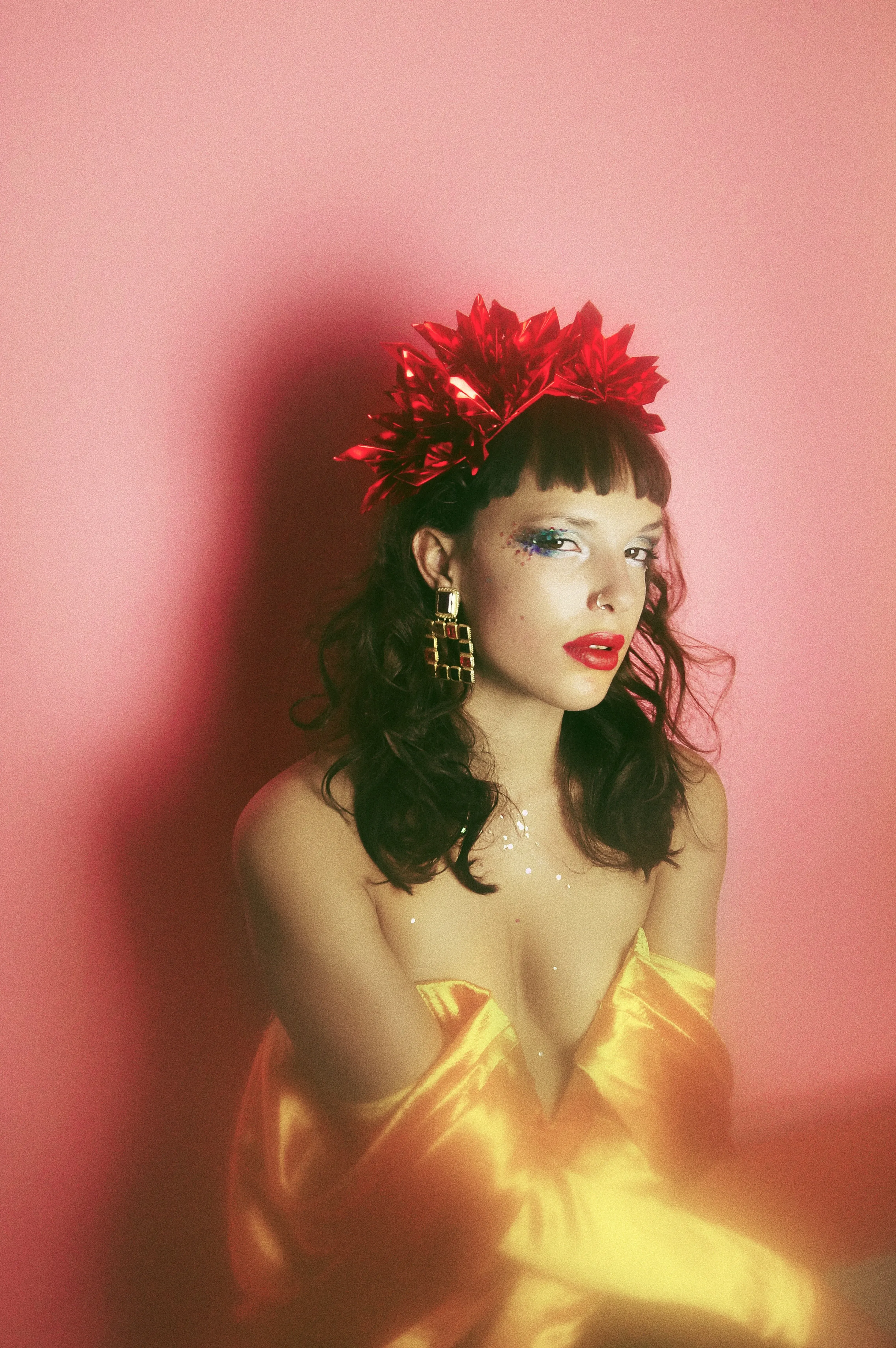 Metallic RED Origami Crown / Headdress / Christmas / NYE