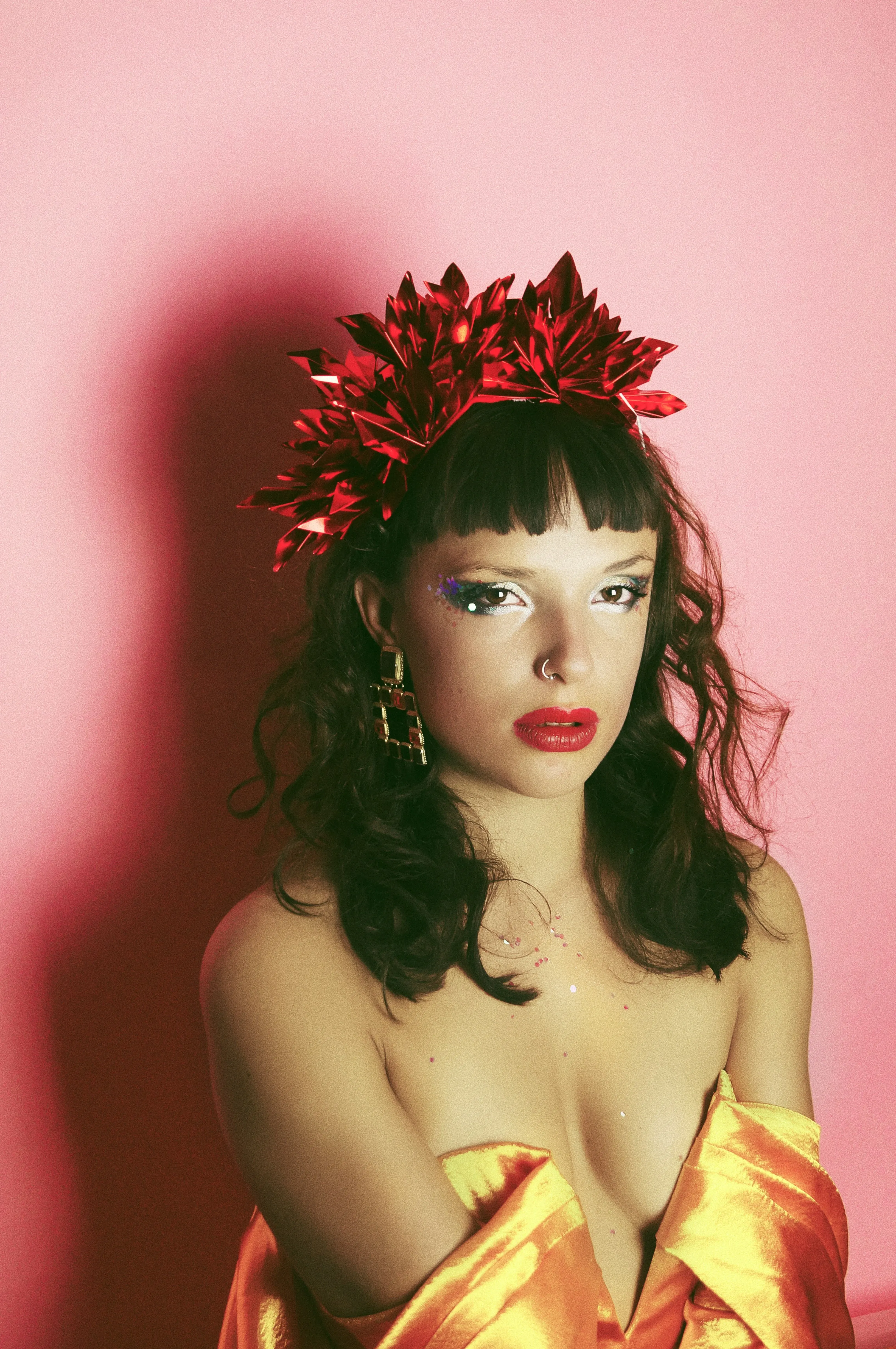 Metallic RED Origami Crown / Headdress / Christmas / NYE