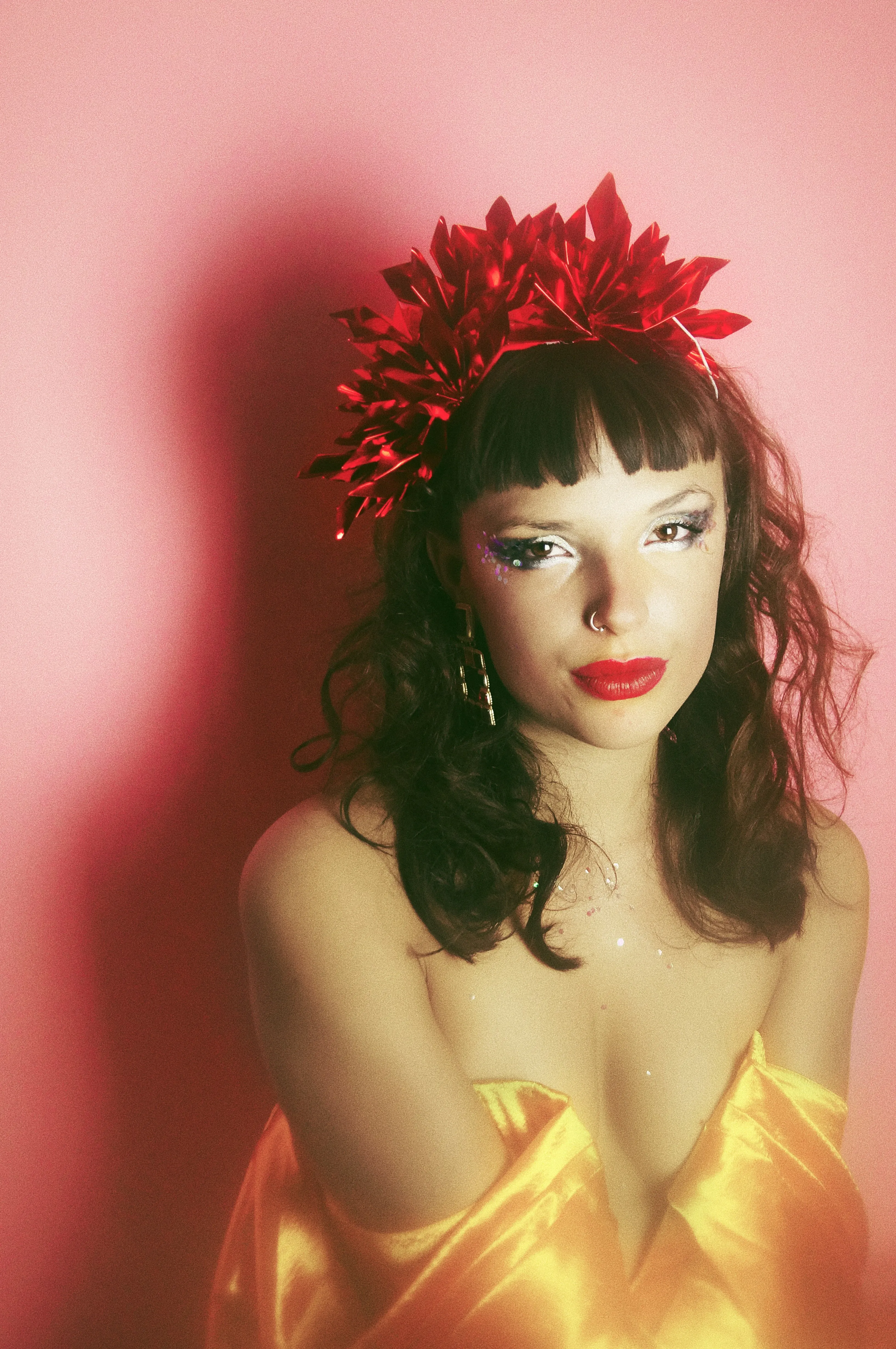 Metallic RED Origami Crown / Headdress / Christmas / NYE