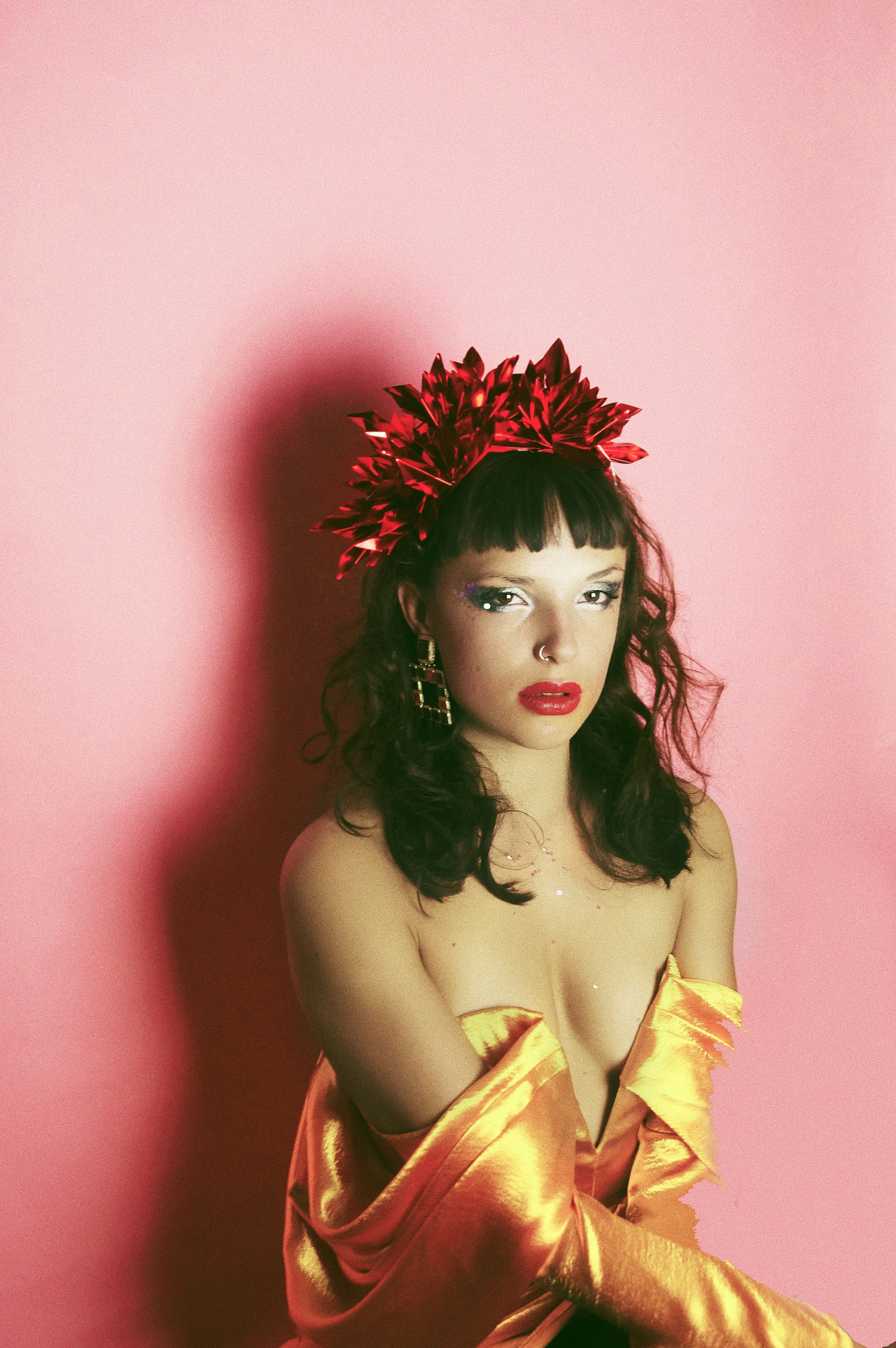 Metallic RED Origami Crown / Headdress / Christmas / NYE