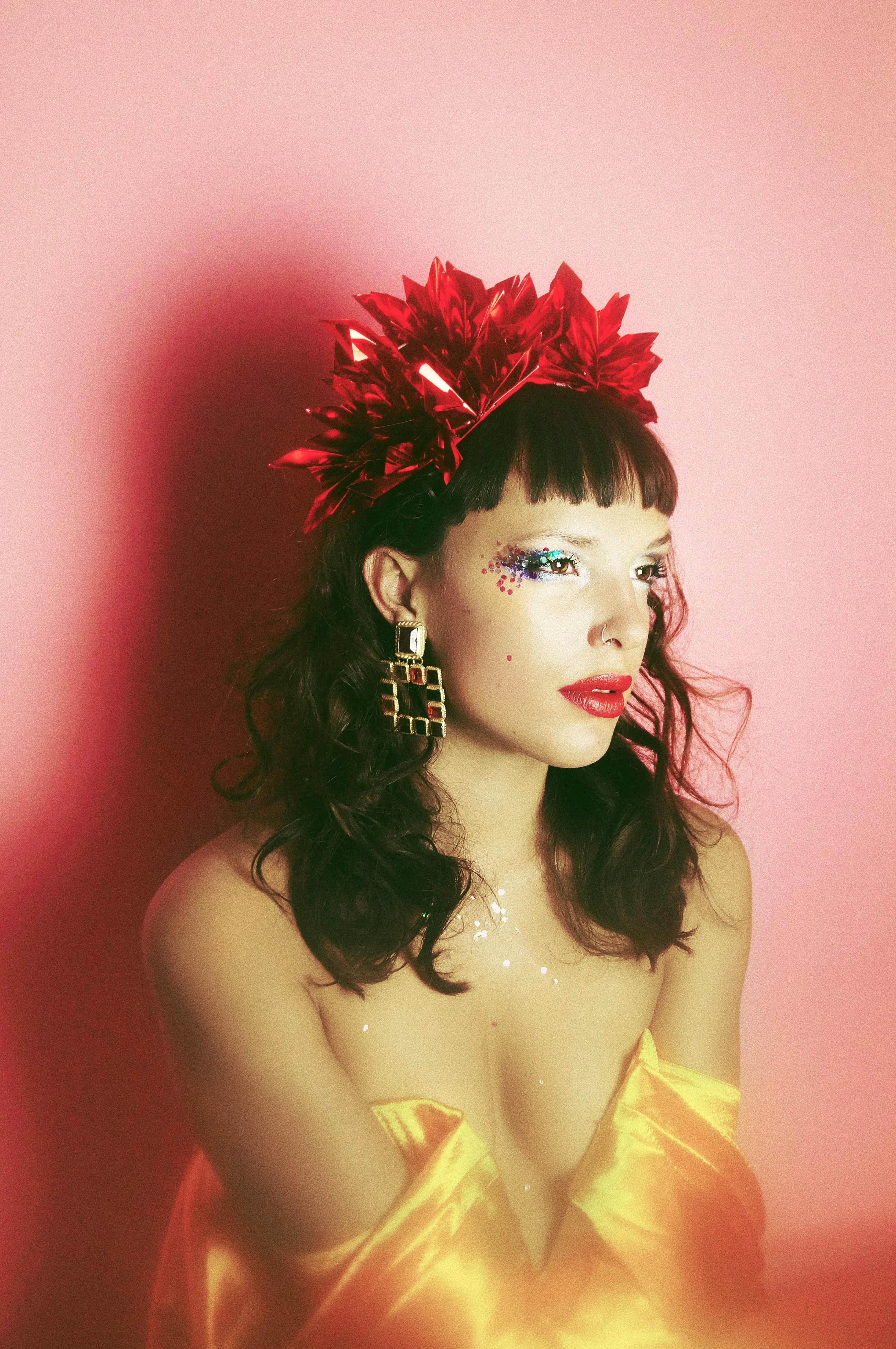 Metallic RED Origami Crown / Headdress / Christmas / NYE