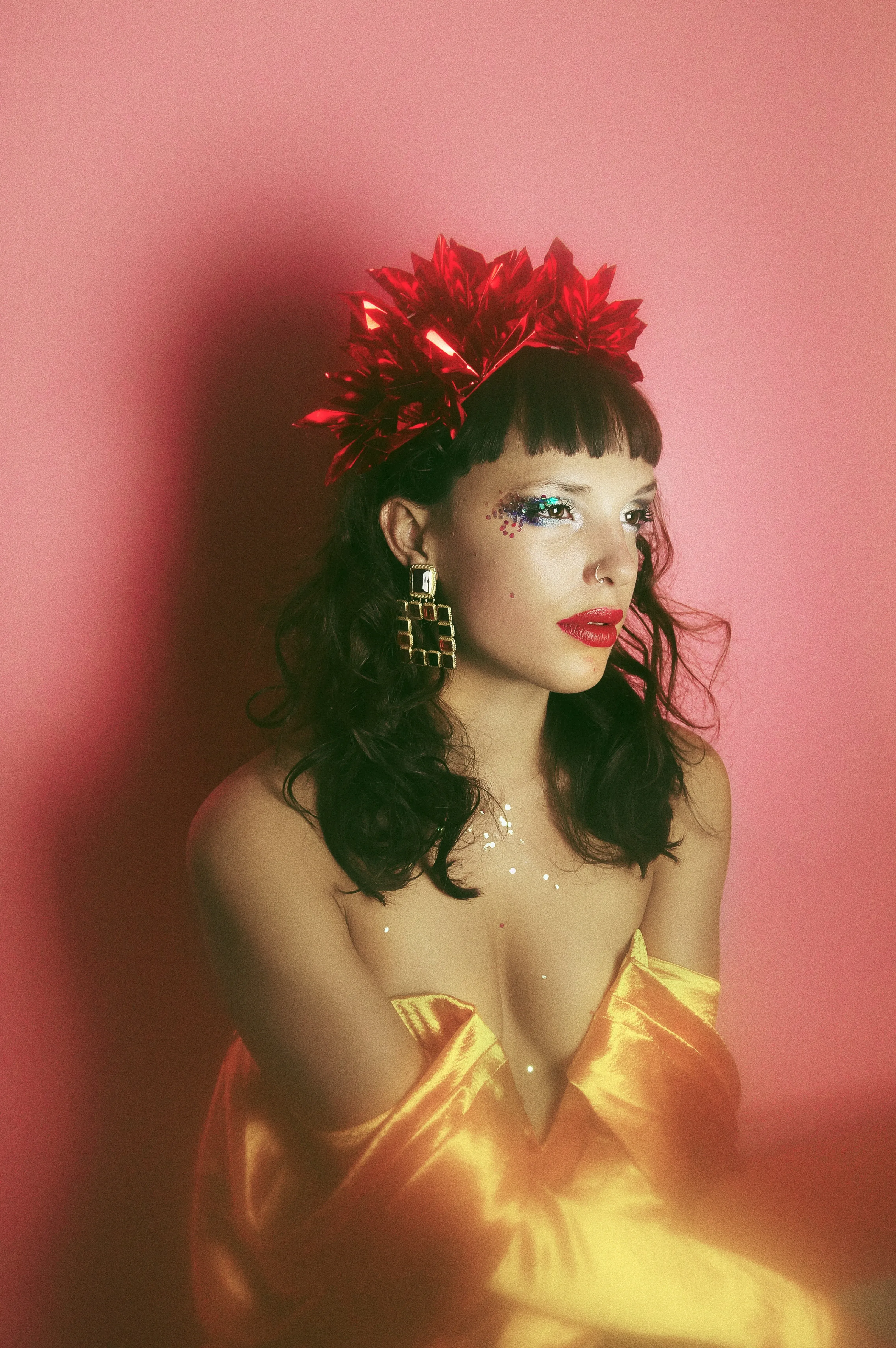 Metallic RED Origami Crown / Headdress / Christmas / NYE