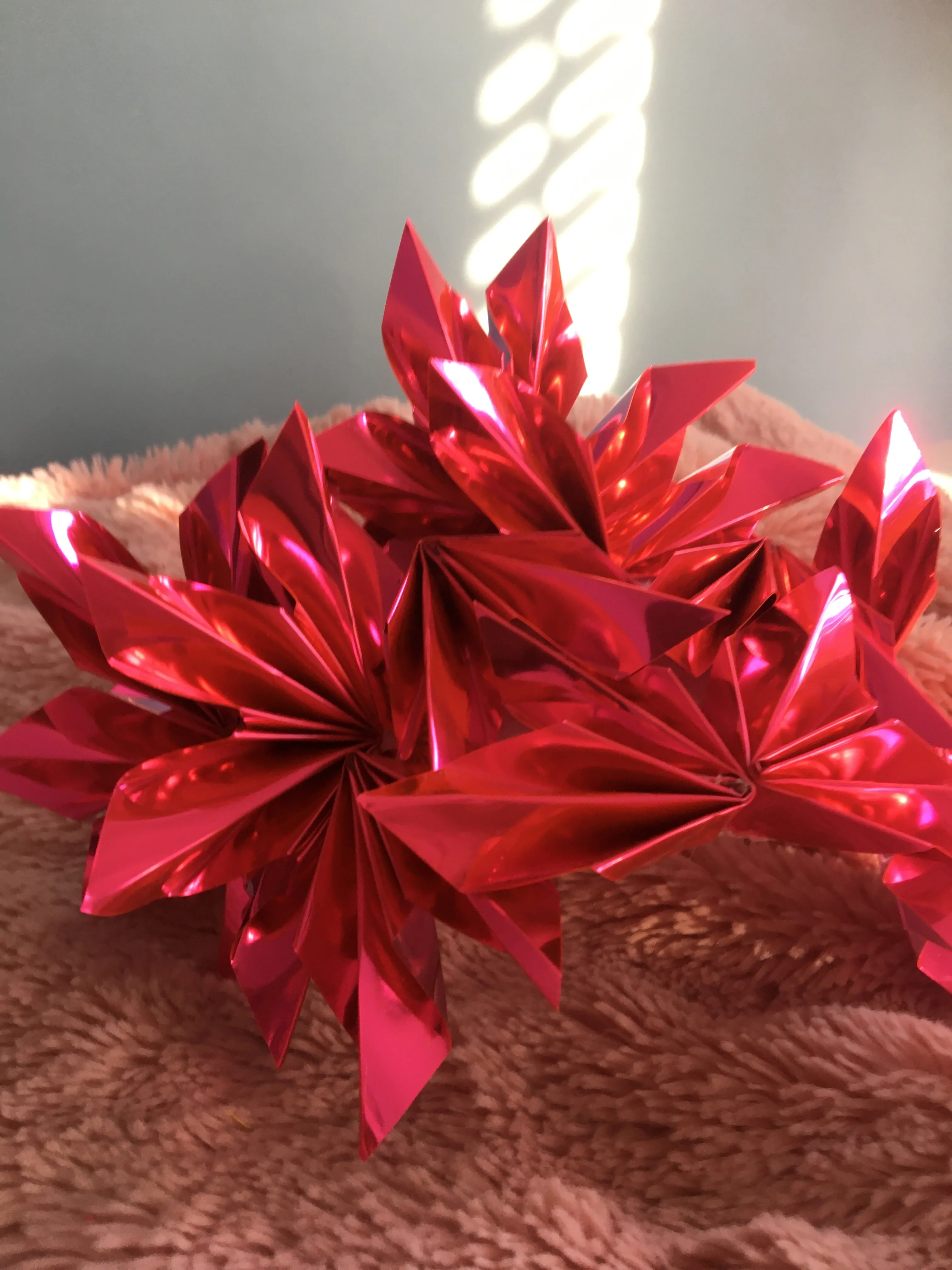 Metallic Shocking pink Origami Crown / Headdress / Christmas / NYE