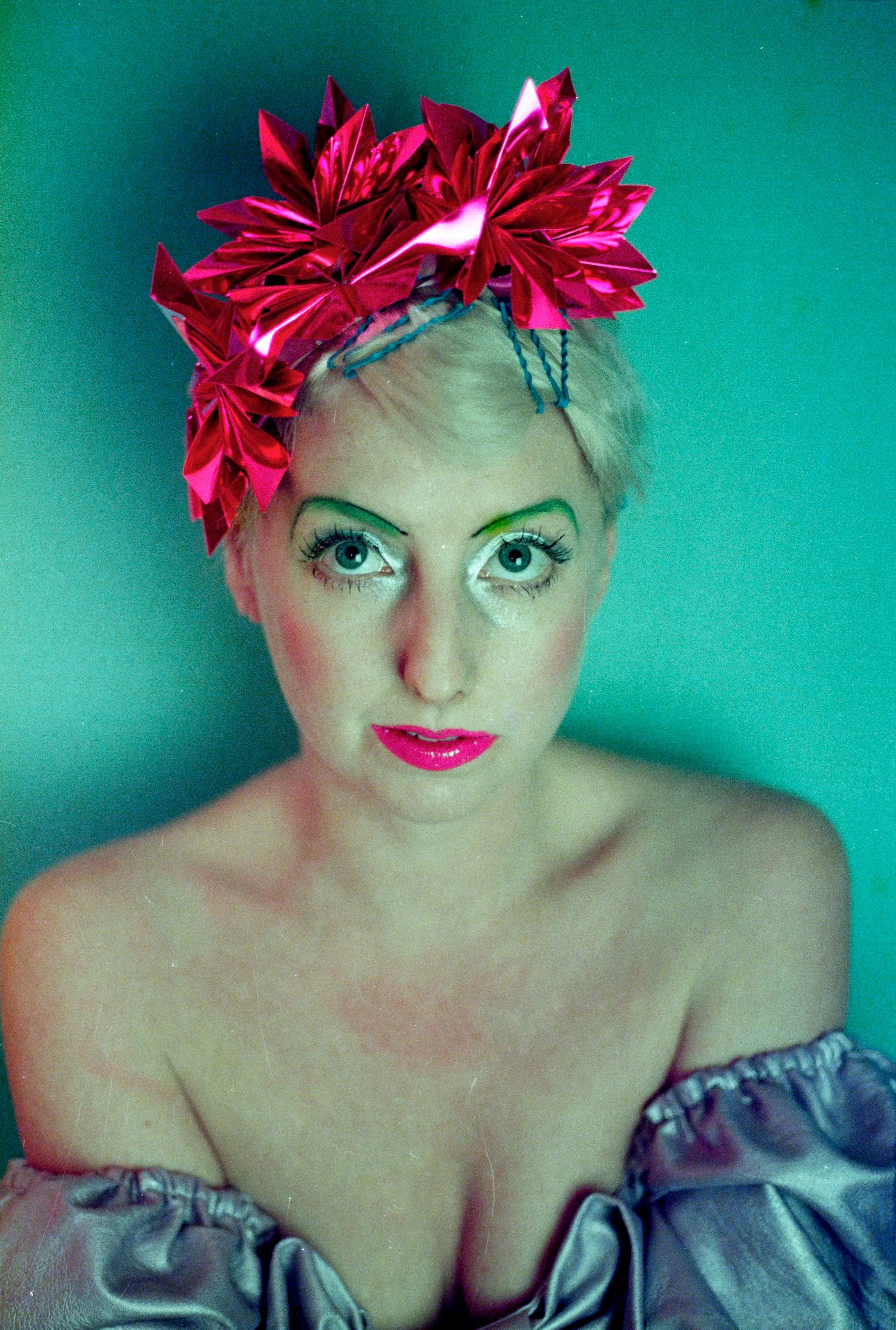 Metallic Shocking pink Origami Crown / Headdress / Christmas / NYE