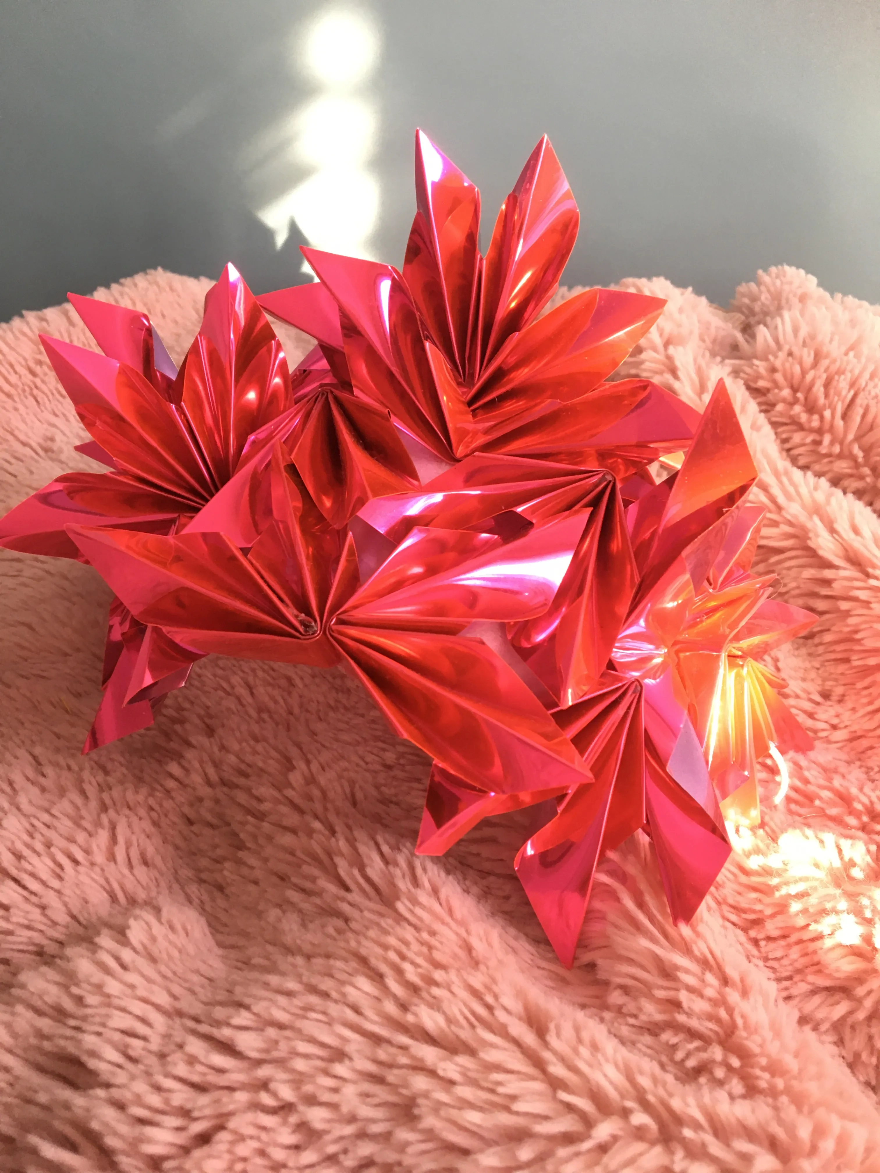 Metallic Shocking pink Origami Crown / Headdress / Christmas / NYE