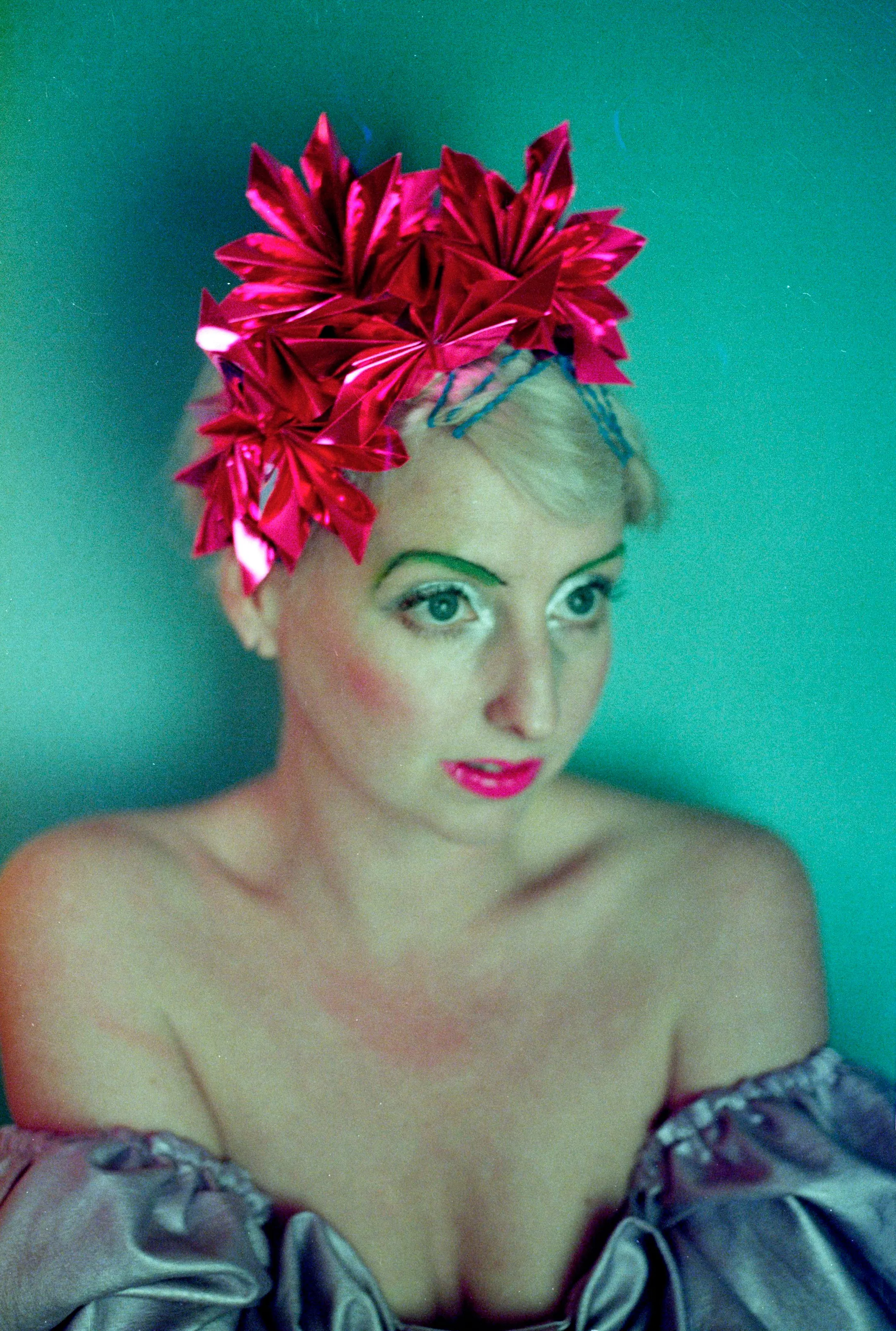 Metallic Shocking pink Origami Crown / Headdress / Christmas / NYE