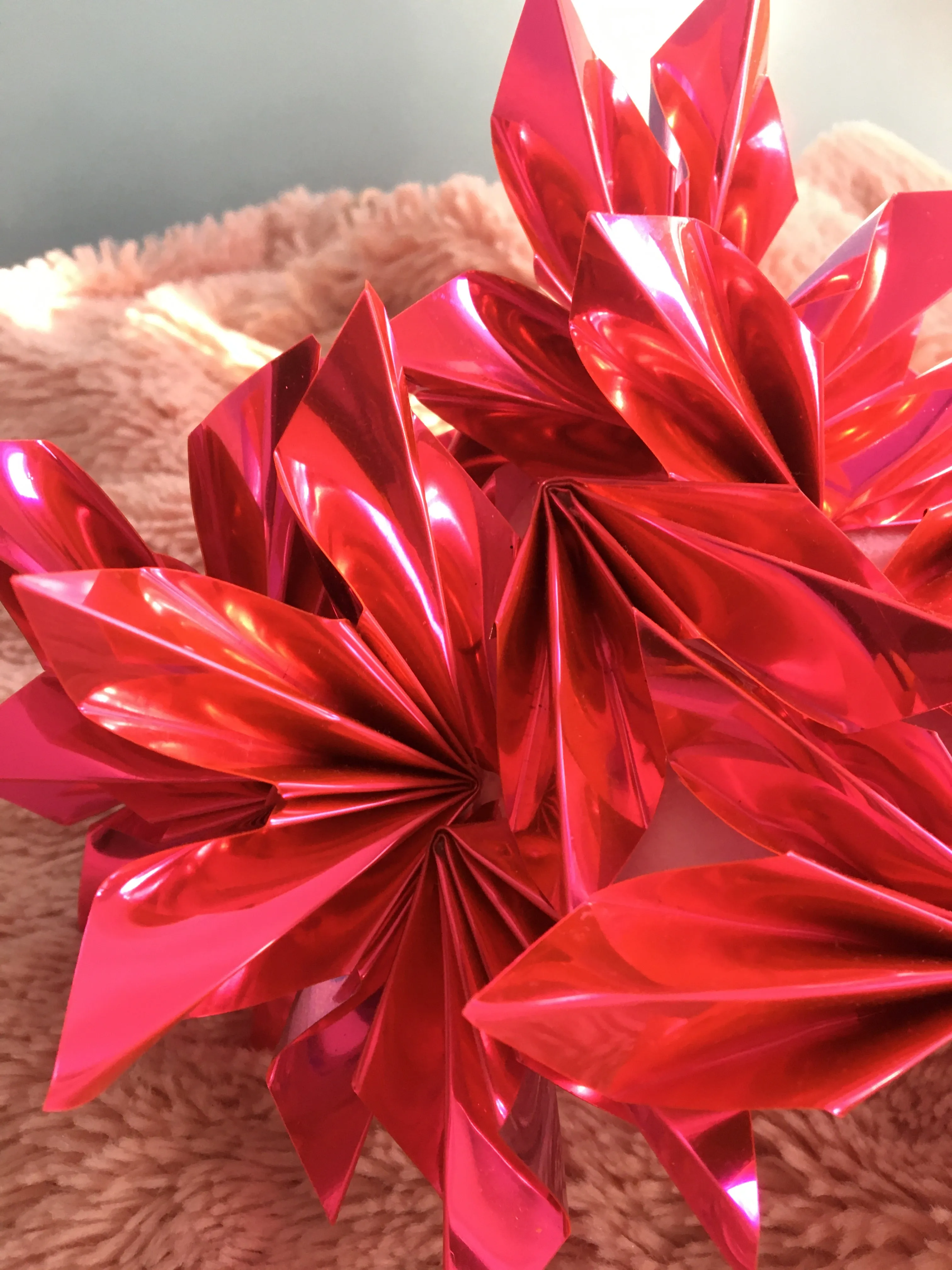 Metallic Shocking pink Origami Crown / Headdress / Christmas / NYE