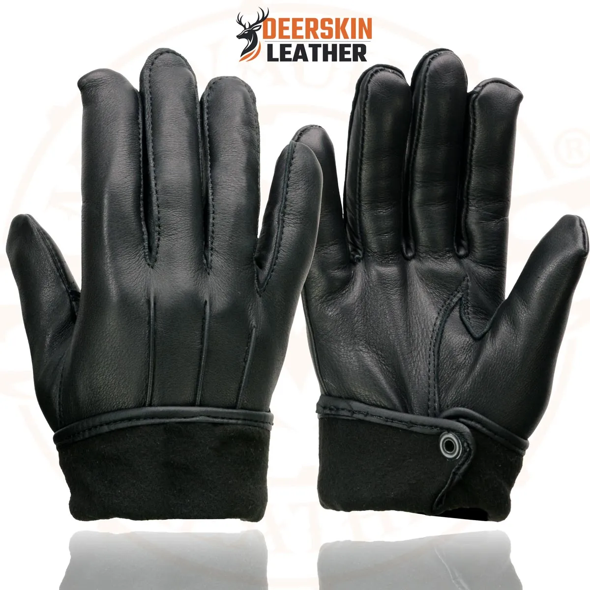 Milwaukee Leather SH875 Men's Thermal Lined USA Deerskin Black Leather