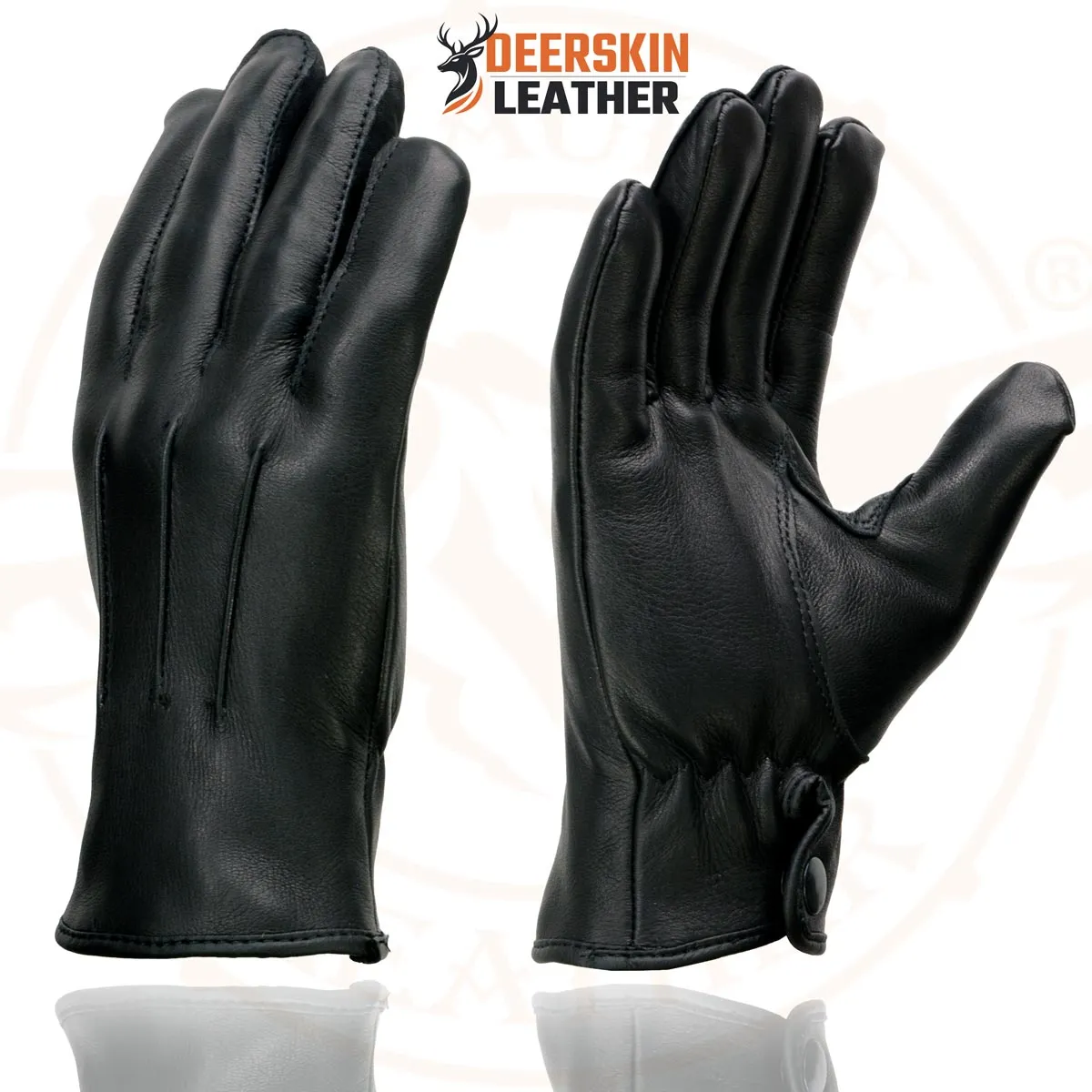 Milwaukee Leather SH875 Men's Thermal Lined USA Deerskin Black Leather