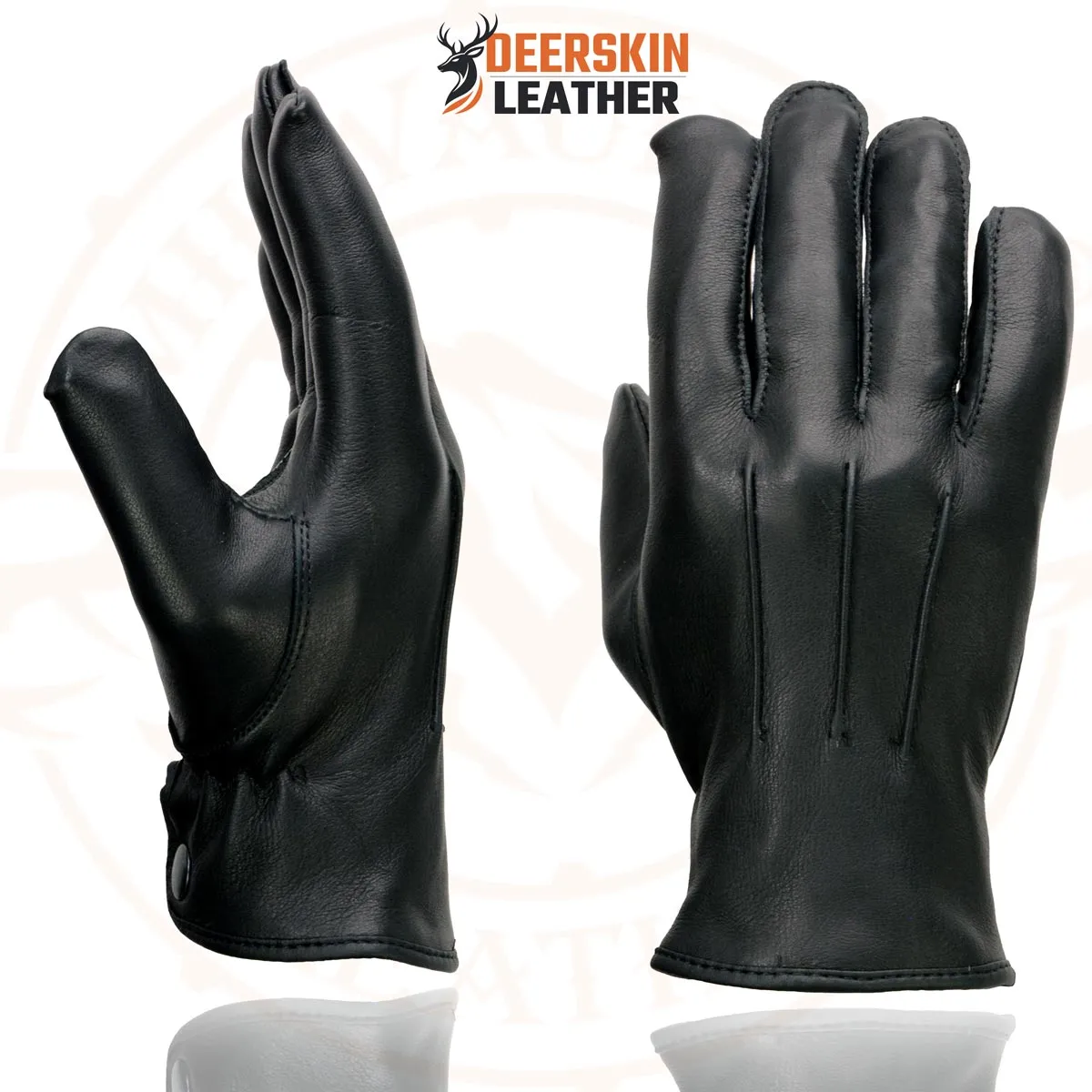 Milwaukee Leather SH875 Men's Thermal Lined USA Deerskin Black Leather