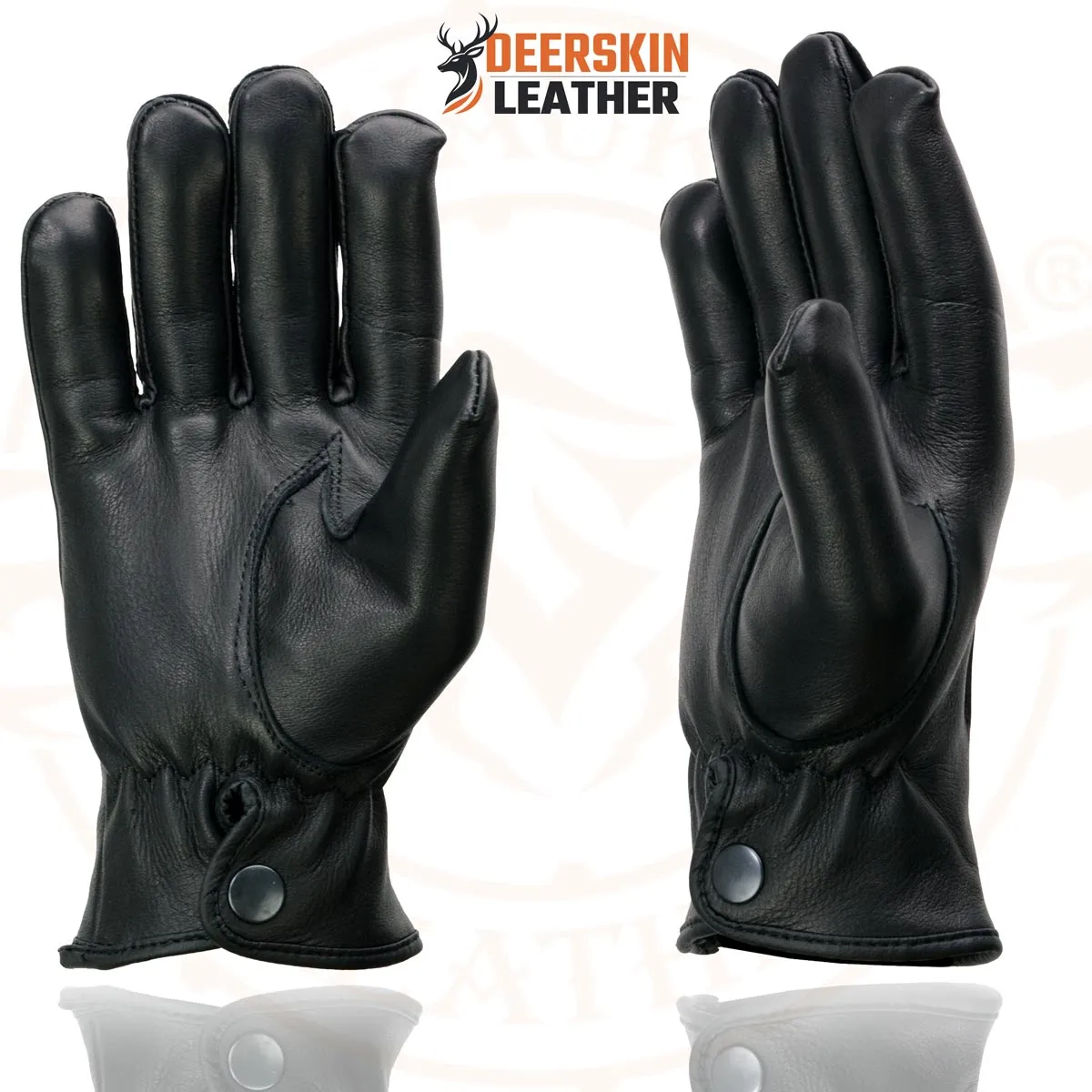 Milwaukee Leather SH875 Men's Thermal Lined USA Deerskin Black Leather