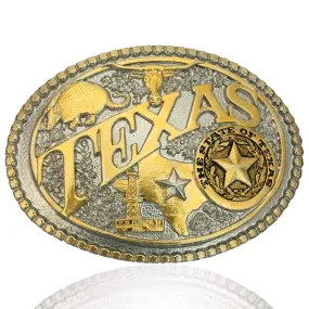 Montana Men's Two-Tone Texas State Heritage Attitude Buckles