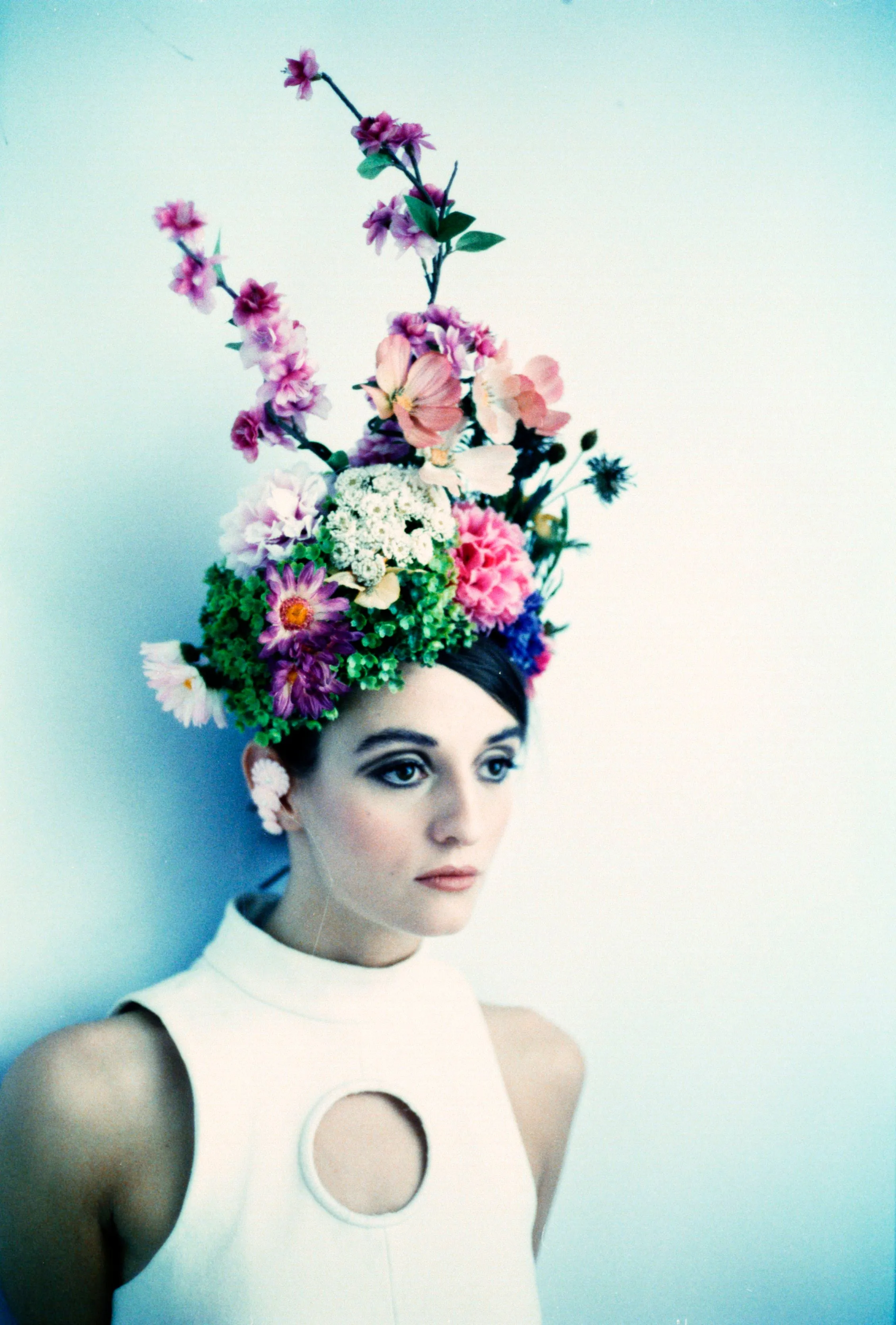 Multicoloured Alice garden flower crown