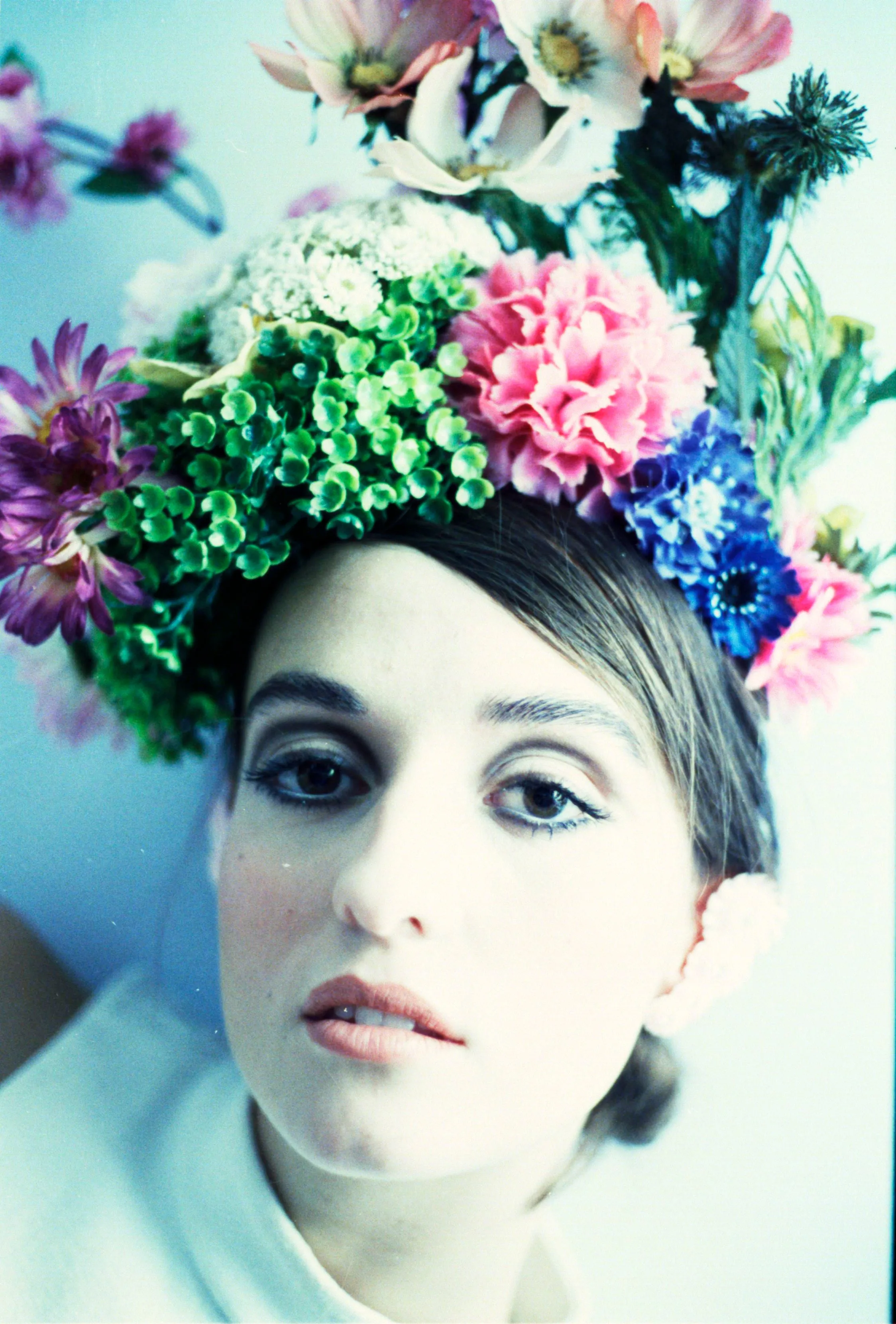 Multicoloured Alice garden flower crown
