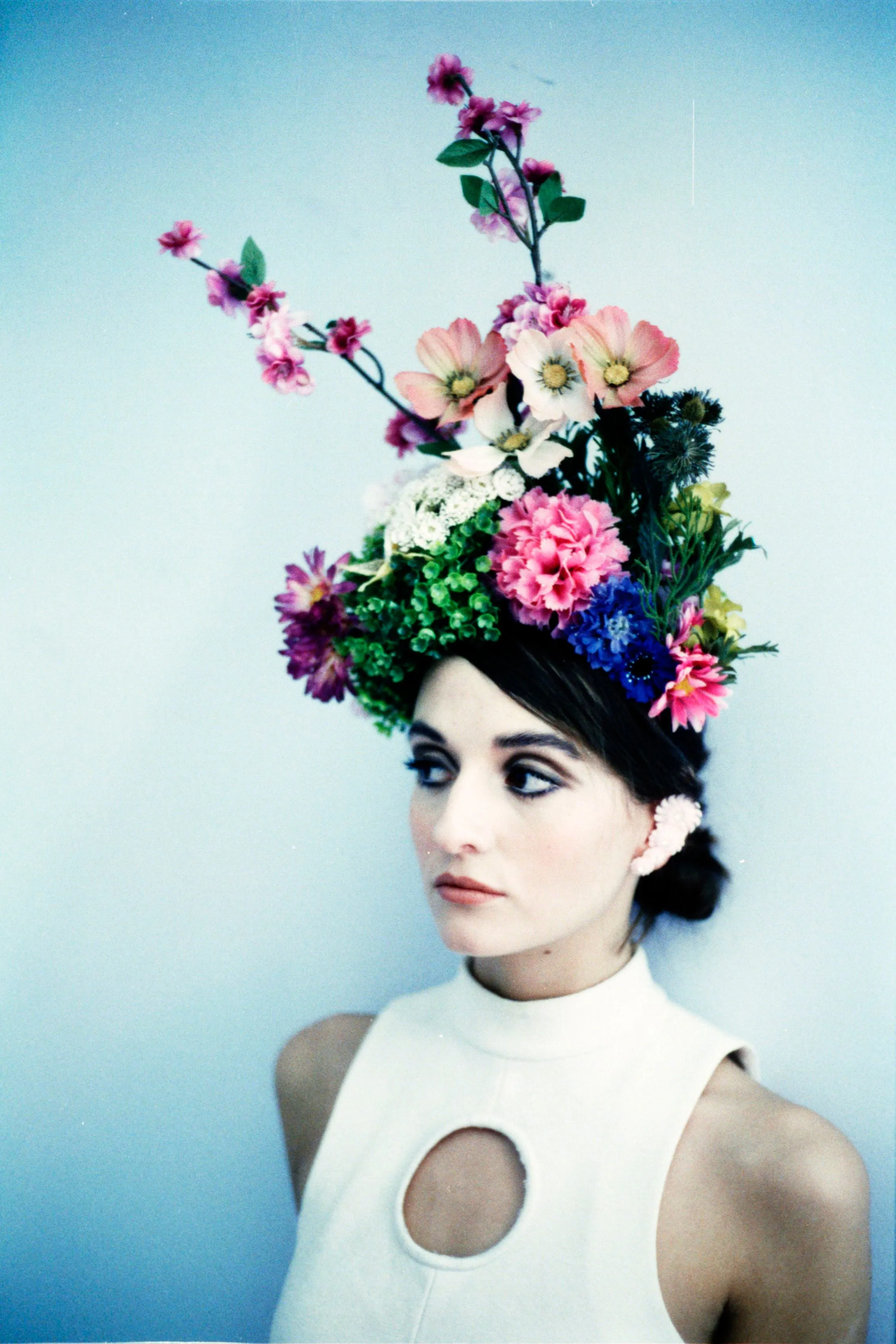 Multicoloured Alice garden flower crown